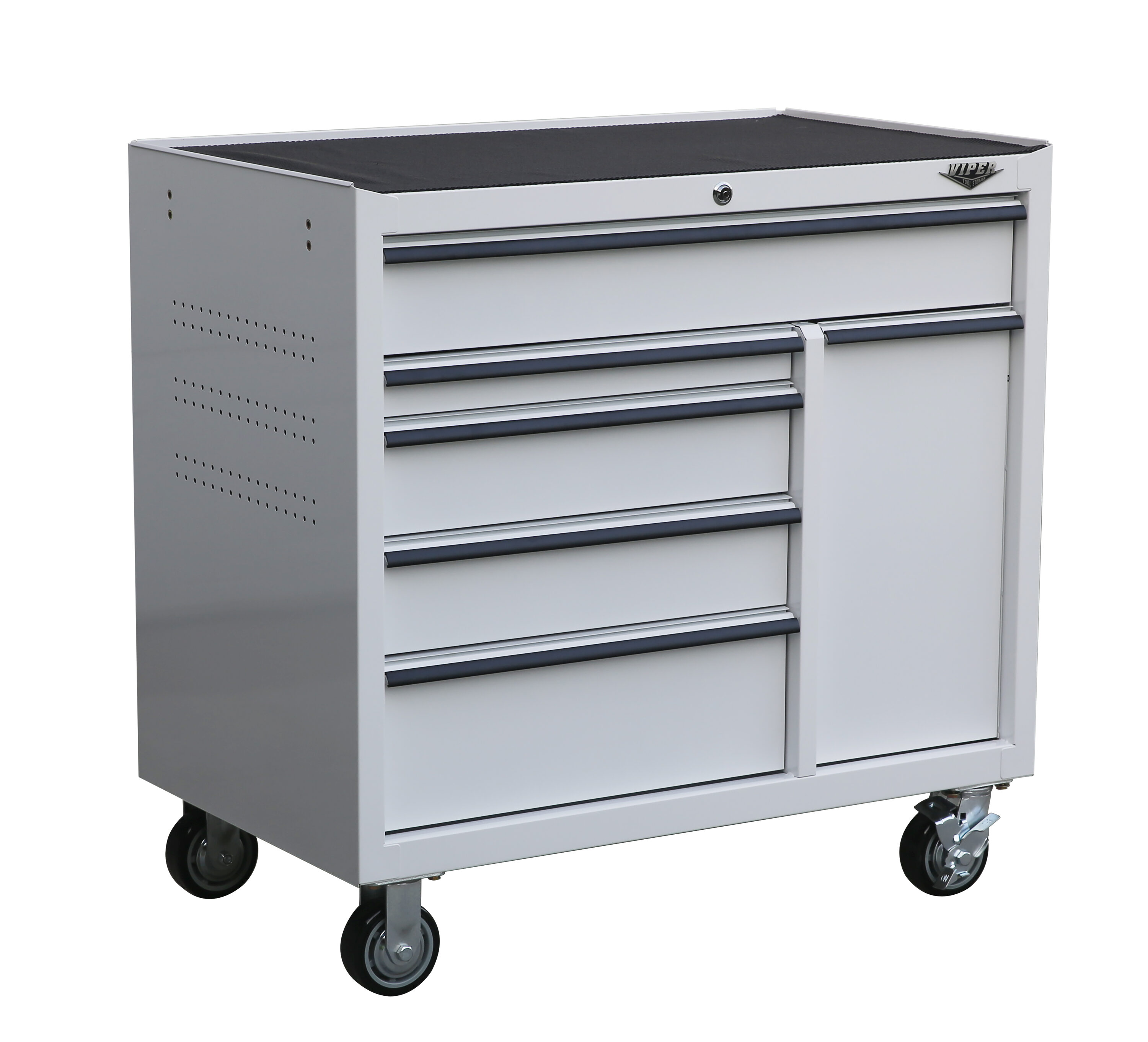Viper Tool Storage 41.5-in W x 40.8-in H 6-Drawer Steel Rolling Tool Cabinet  (White) in the Bottom Tool Cabinets department at