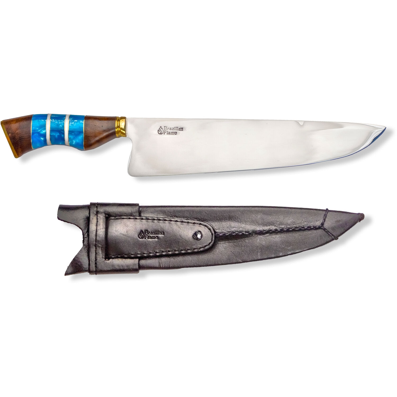 Brazilian Flame KF-REF005-10-BLUE 2 -Piece Chef Knife with Block