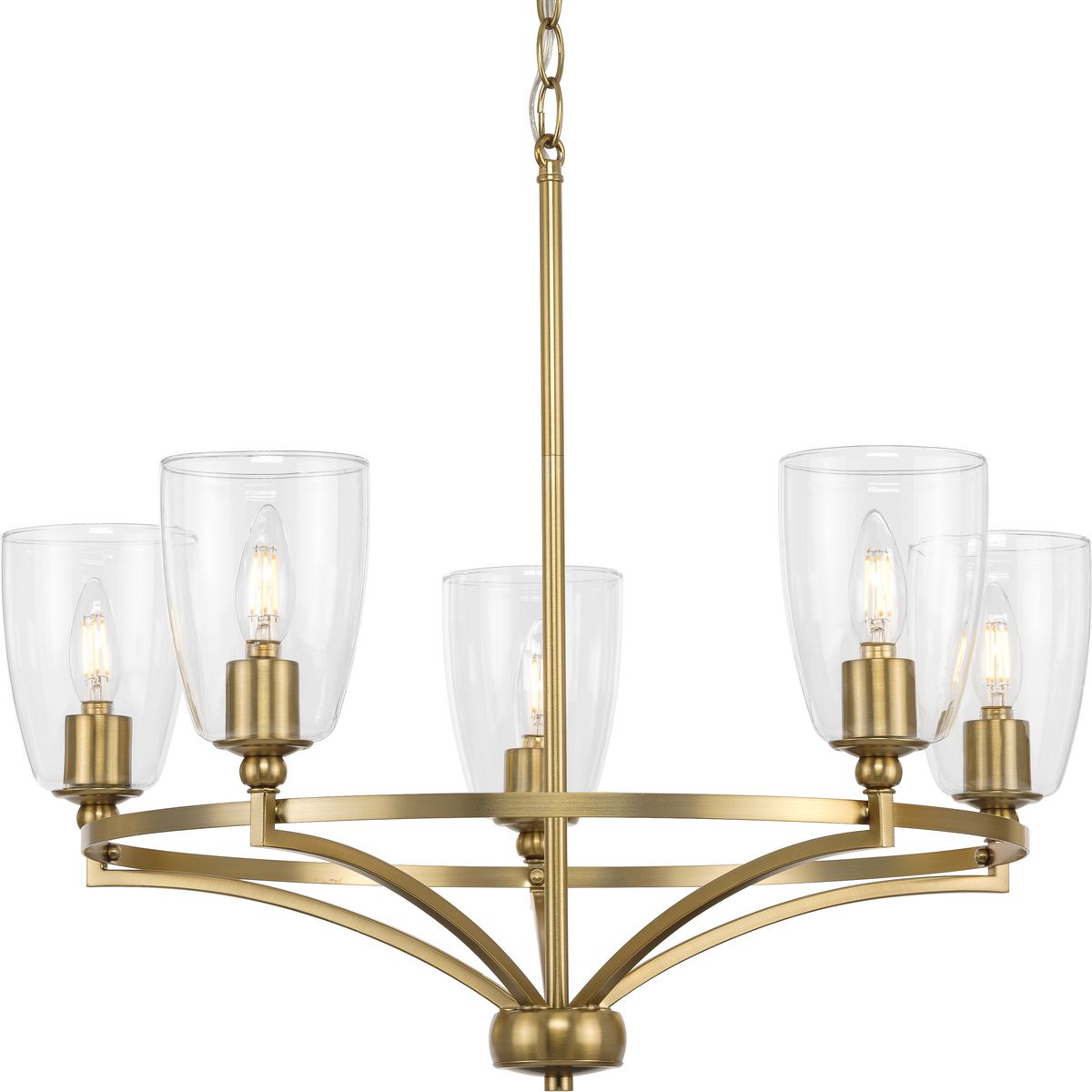 Progress Lighting Parkhurst 5-Light Brushed Bronze Transitional Chandelier