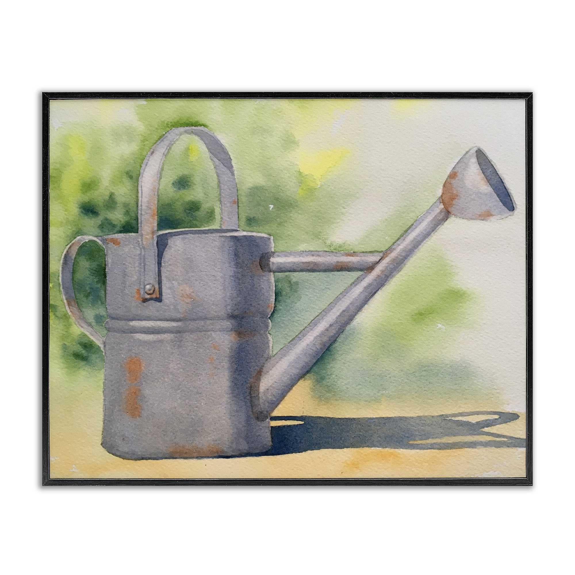 Stupell Industries BS-580-FR-11X14 Country Watering Can in Garden Framed Giclee design by Stephanie Fielden