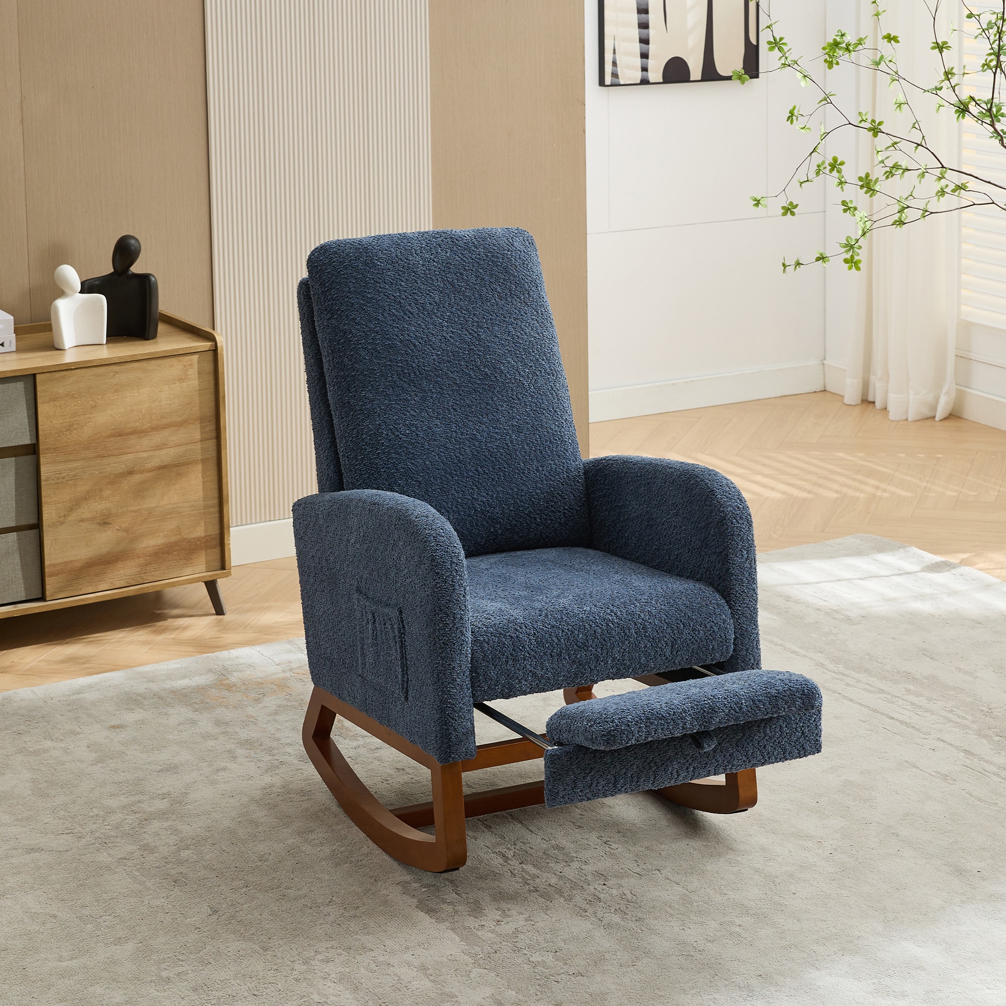 Lycvki 1623 Casual Navy Rocking Chair