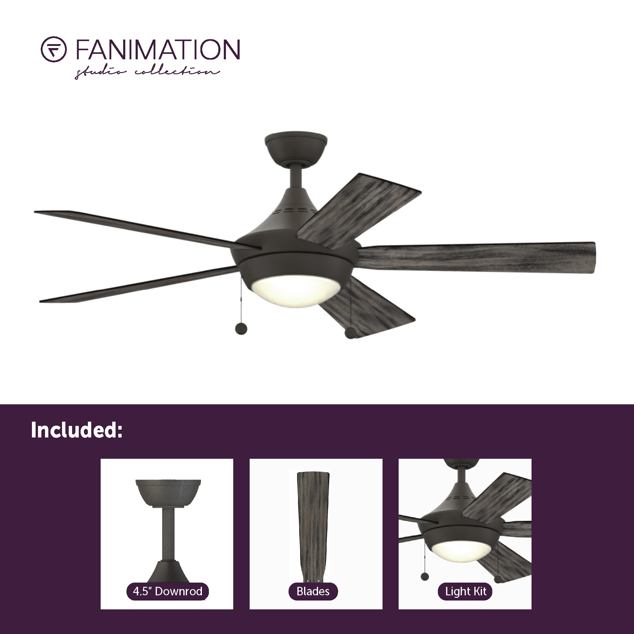 Fanimation Studio Collection LP7654LGR Ceiling-Fans - View #6