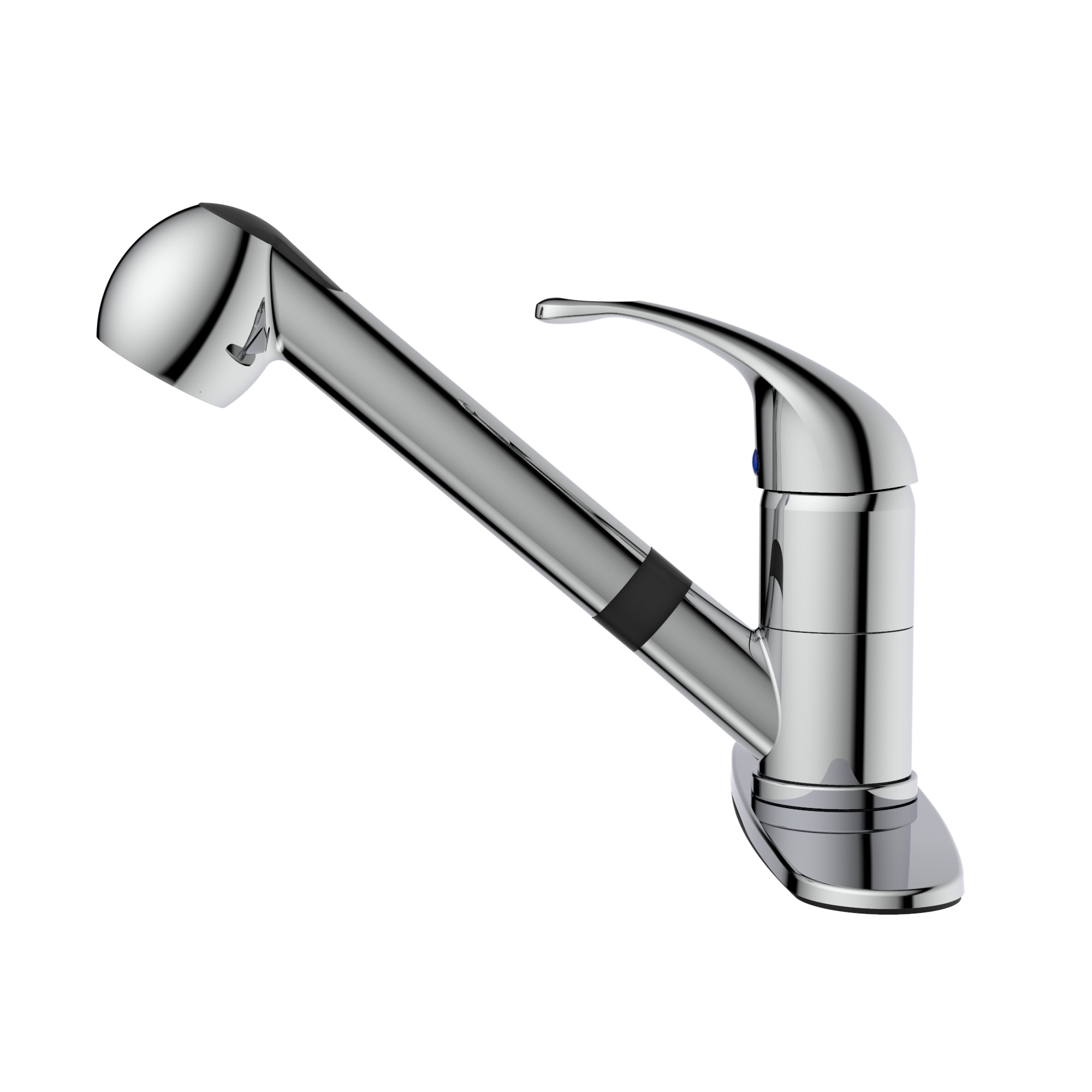 Polished Chrome Single Handle Pull-Out Kitchen Faucet with Sprayer