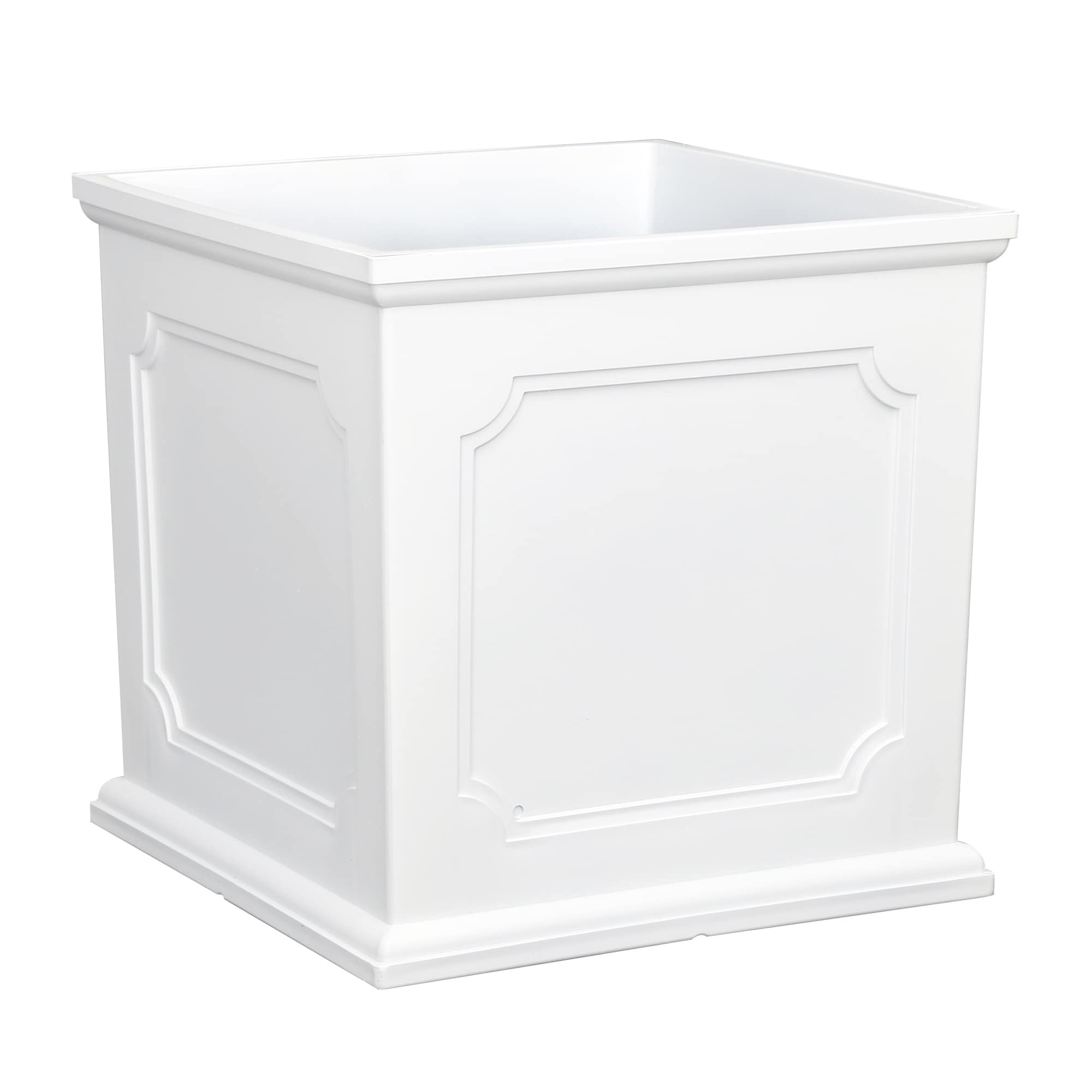 14.02-in W x 14.9-in H White Resin Contemporary/Modern Indoor/Outdoor Planter | - allen + roth PLGX715TWG