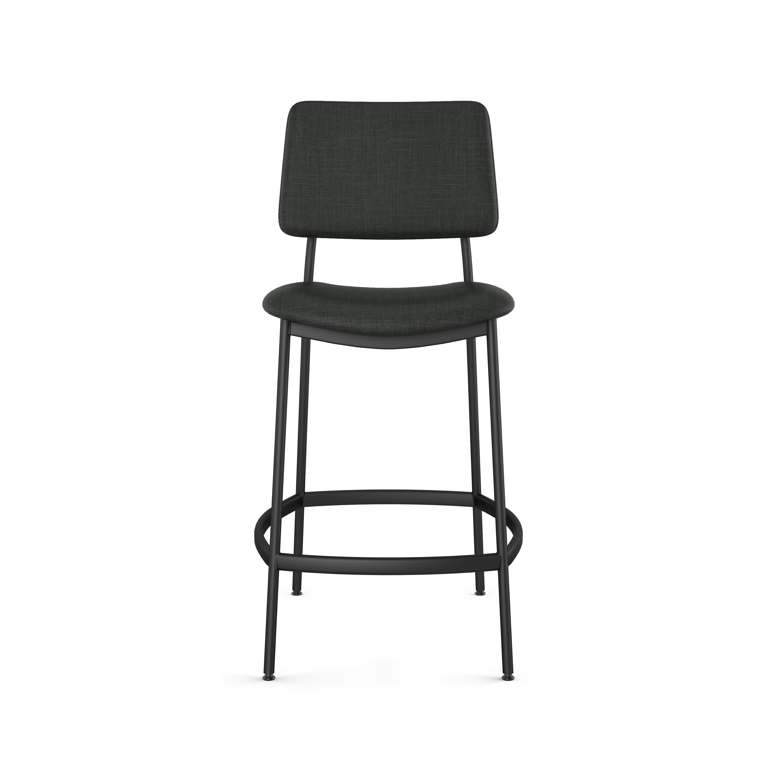 Sullivan Chic 26'' Black Metal Counter Stool with Polyester Seat