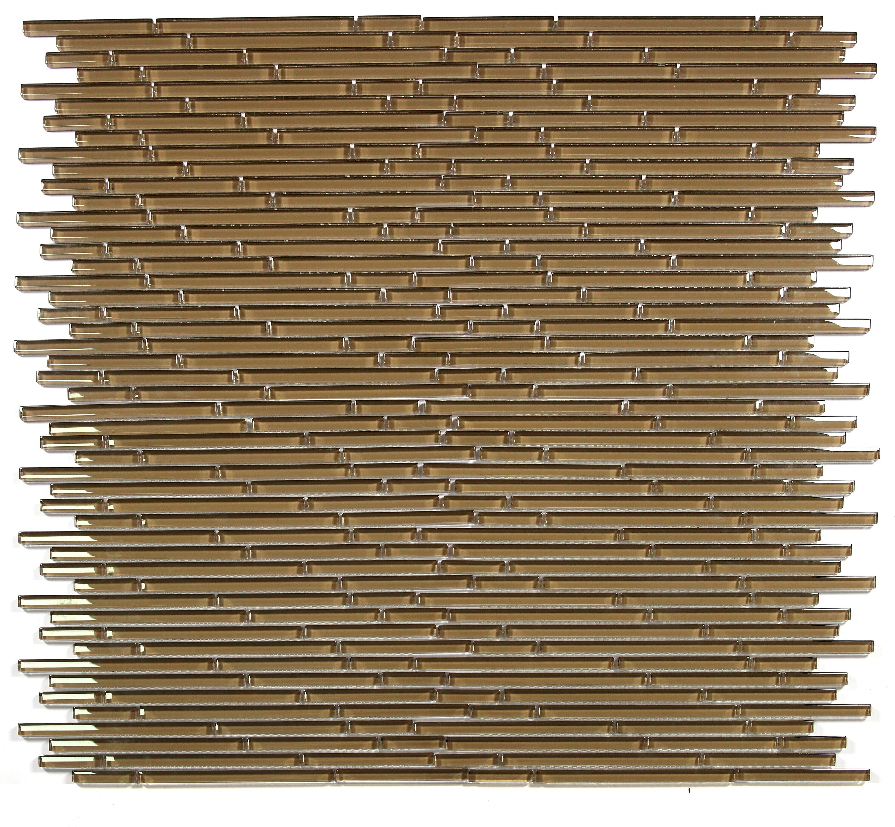 New Era Brown 12" x 12" Glossy Glass Mosaic Tile