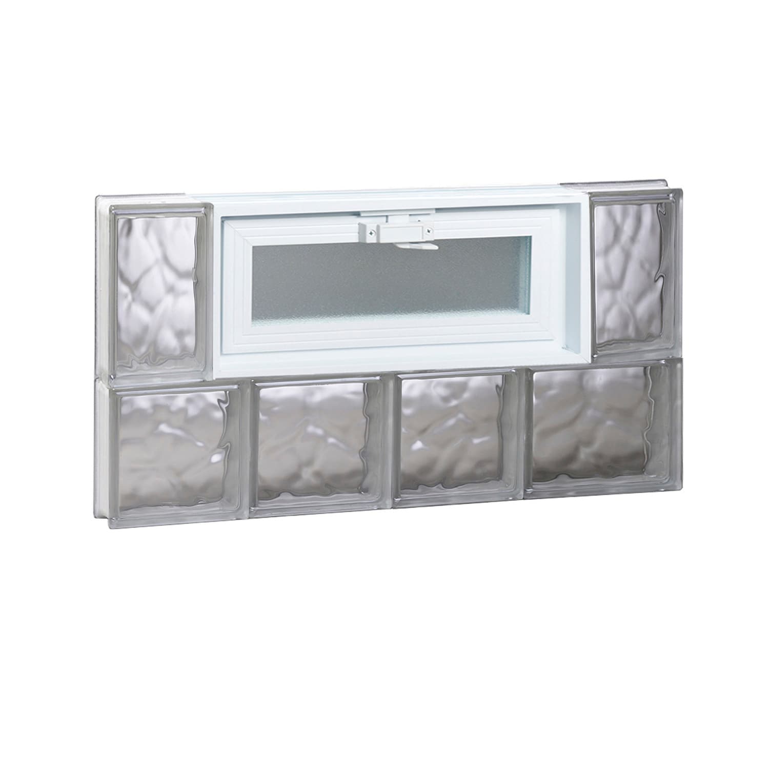 REDI2SET V2614DC Wavy Glass 25-in x 13-1/2-in Frameless Replacement Vented Glass Block Window