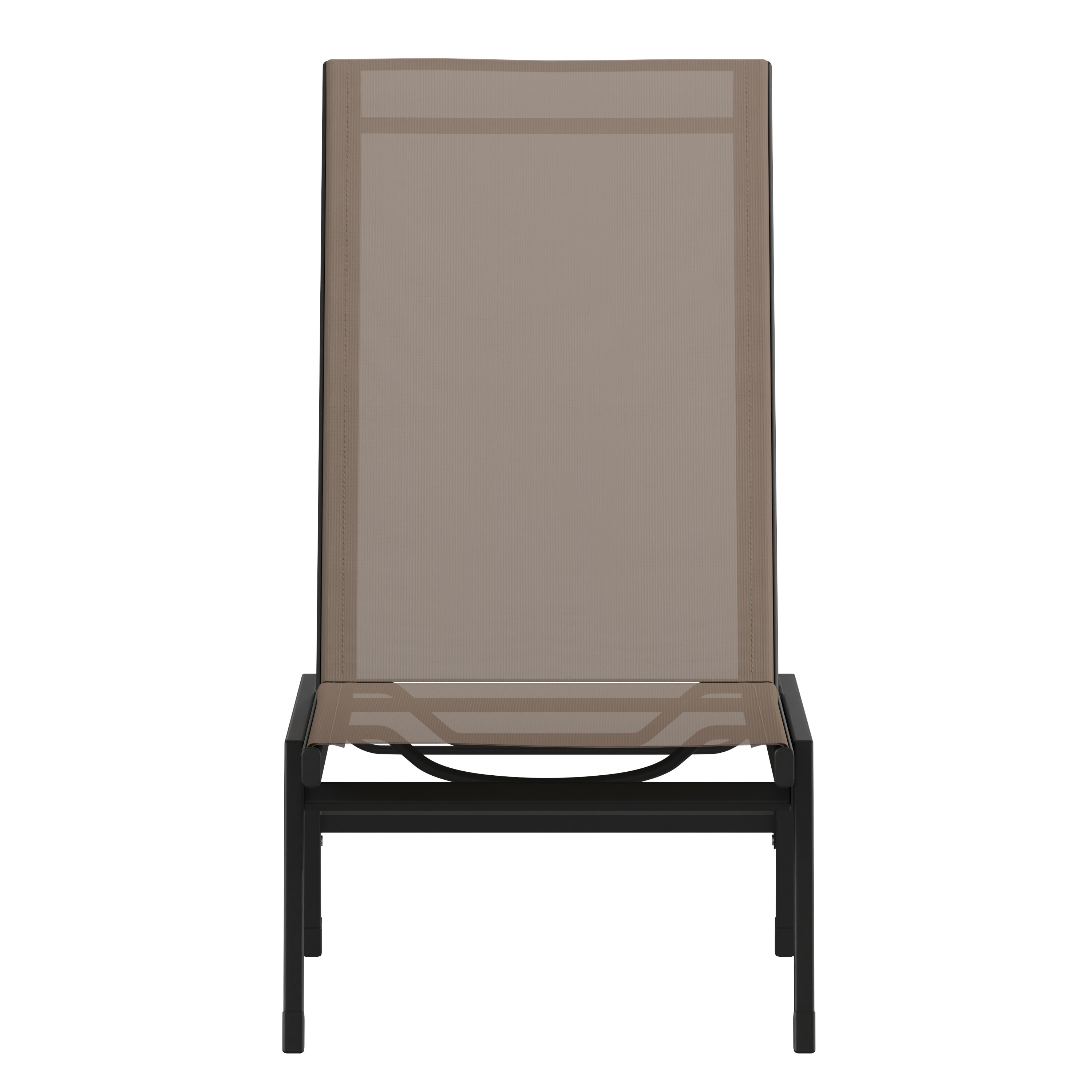 Brazos Adjustable Brown and Black Steel Outdoor Chaise Lounge Chair