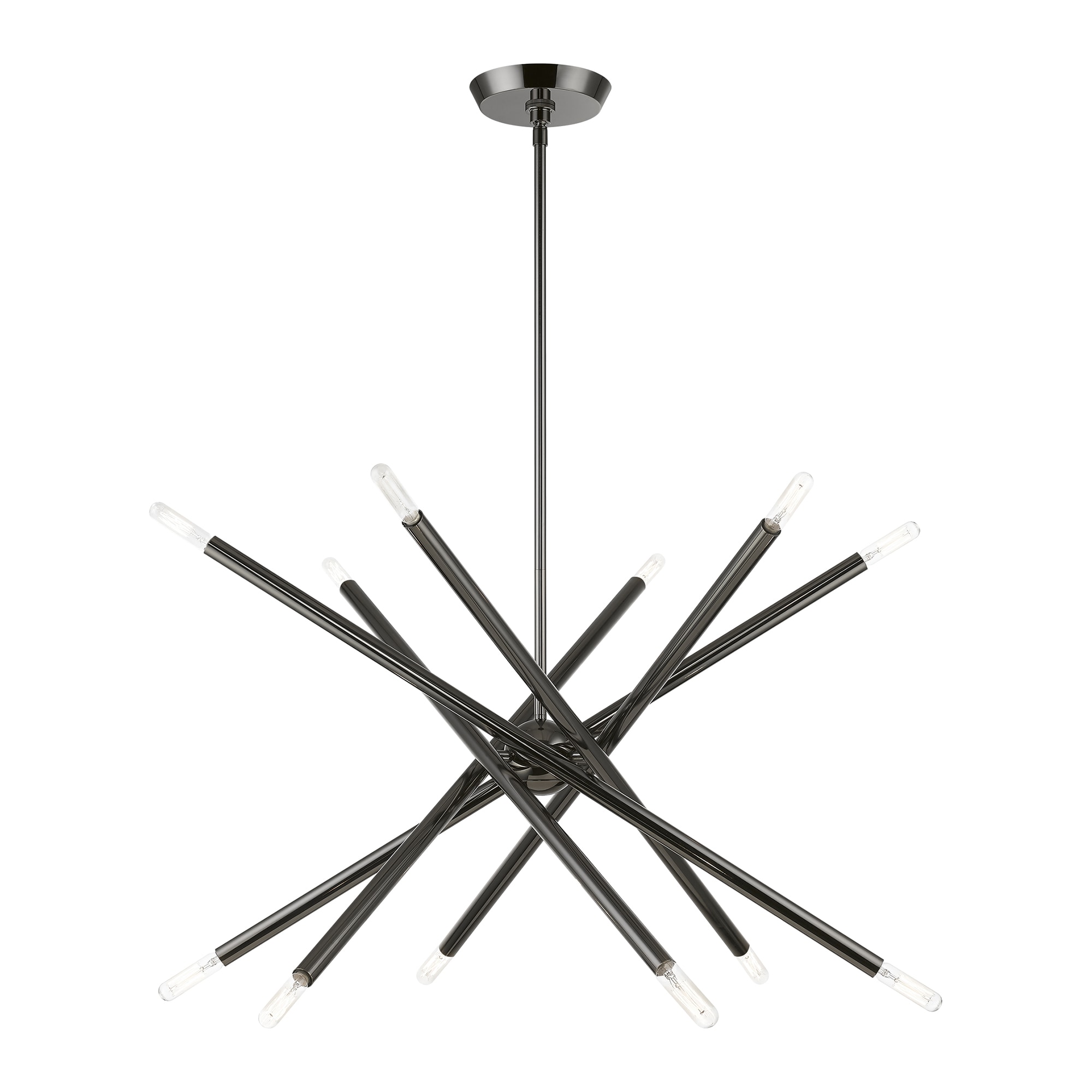 Soho Asymmetrical 12-Light Black Chrome Sputnik Chandelier