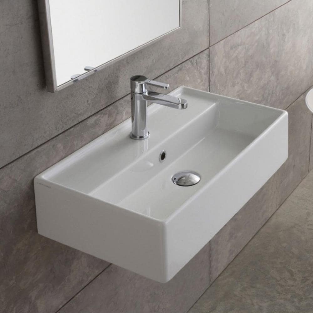 Nameeks Teorema White Ceramic Wall-mount Rectangular Modern Bathroom ...