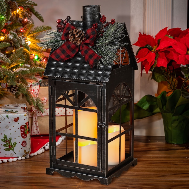 Gerson International 18.9-in Lighted Lantern Battery-operated Christmas ...