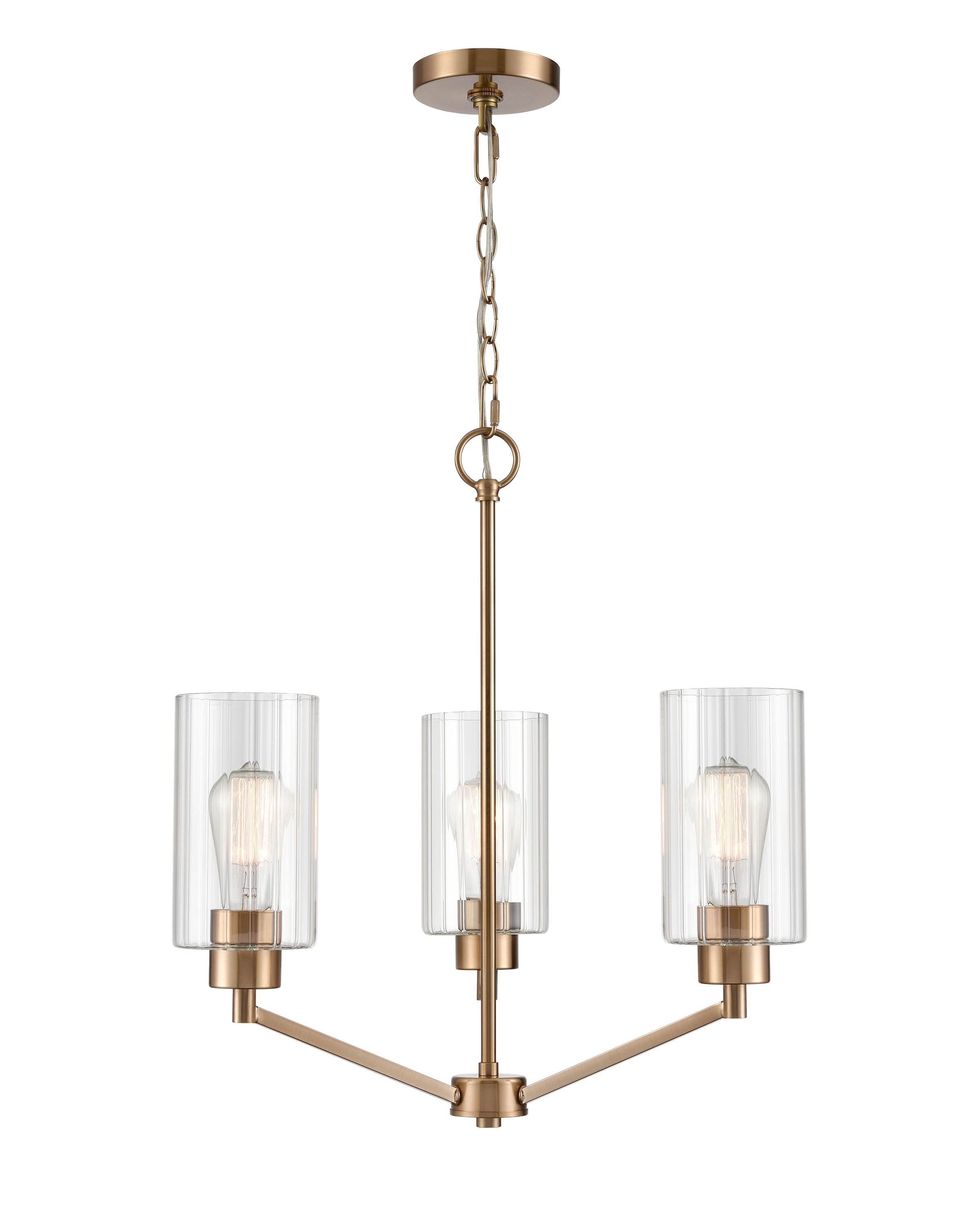 Millennium Lighting 9513-MG Beverlly 3 -Light Matte Gold Modern/contemporary For Use in Bedrooms, Dining Rooms, Foyers, Kitchens, Living Rooms Chandelier