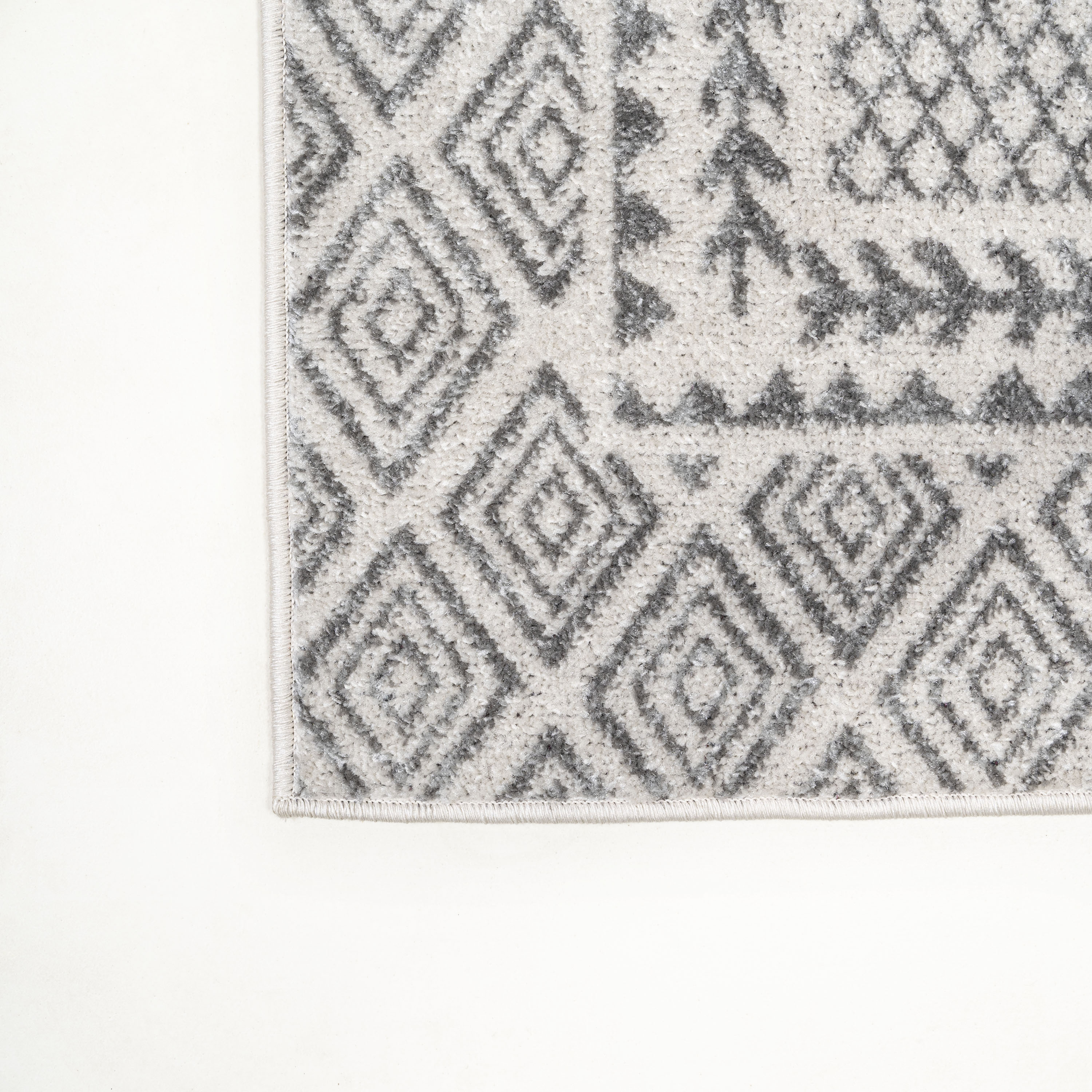 Athens Geometric Boho 5x8 Gray Synthetic Area Rug