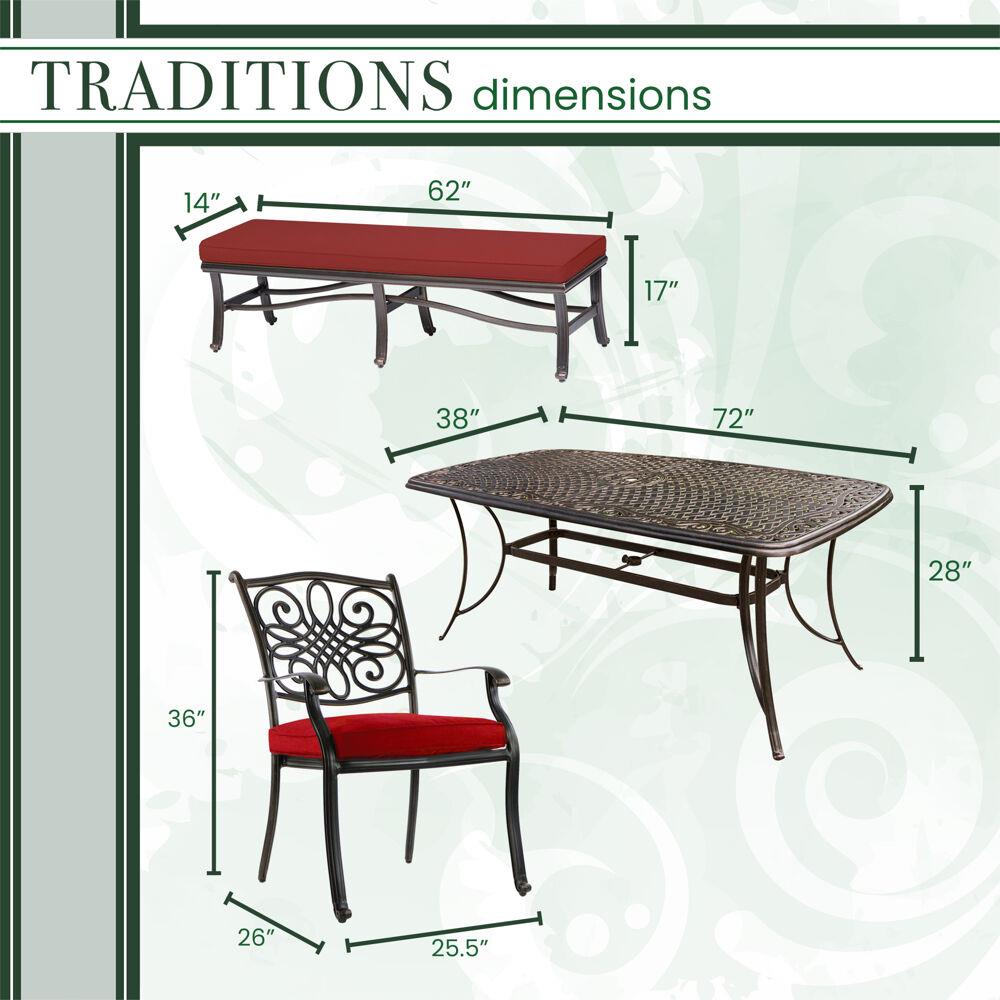 Hanover TRADDN5PCBN-RED Patio-Dining-Sets - View #3