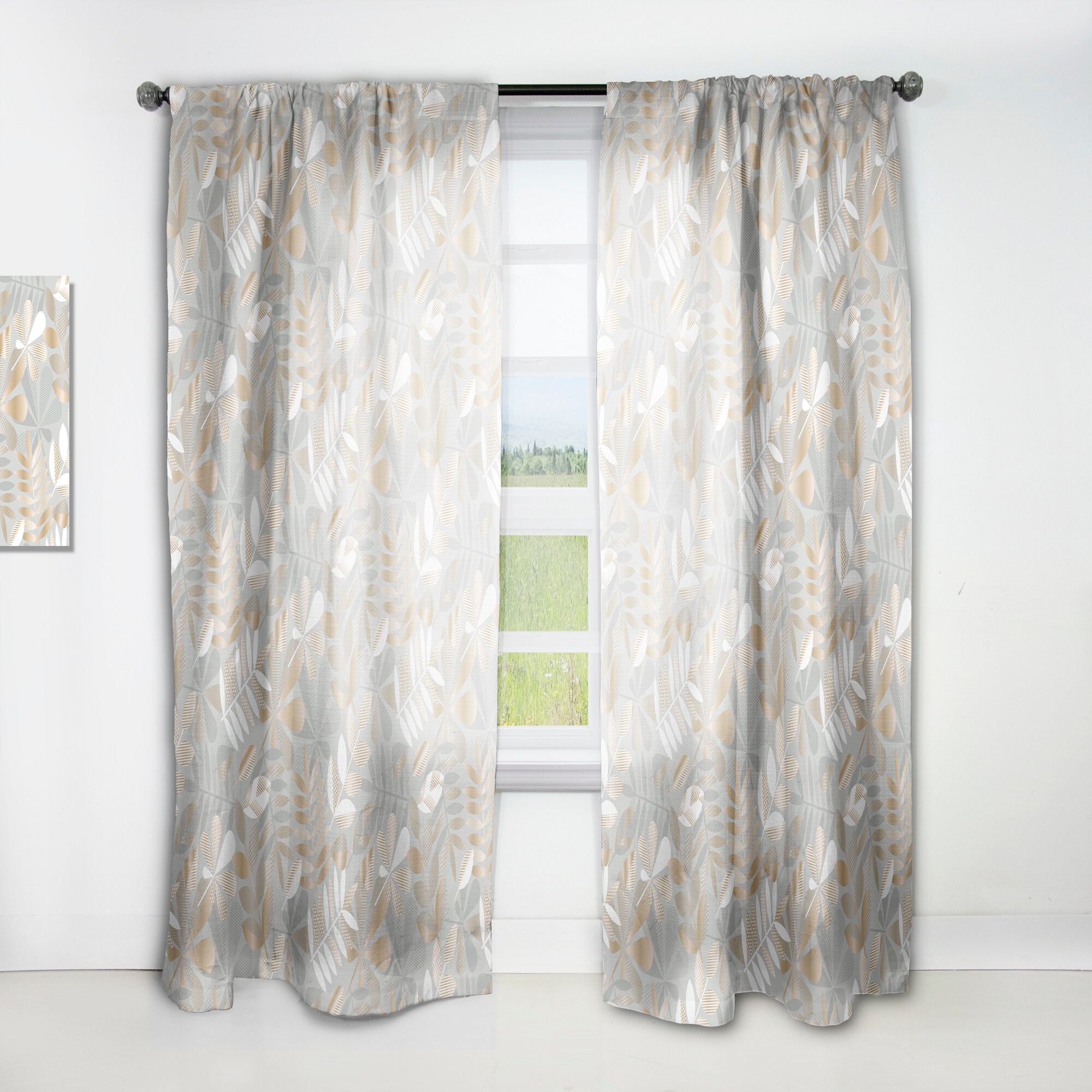 Designart CTN24621-52-63 63-in Grey Room darkening Thermal lined Rod pocket Single curtain panel