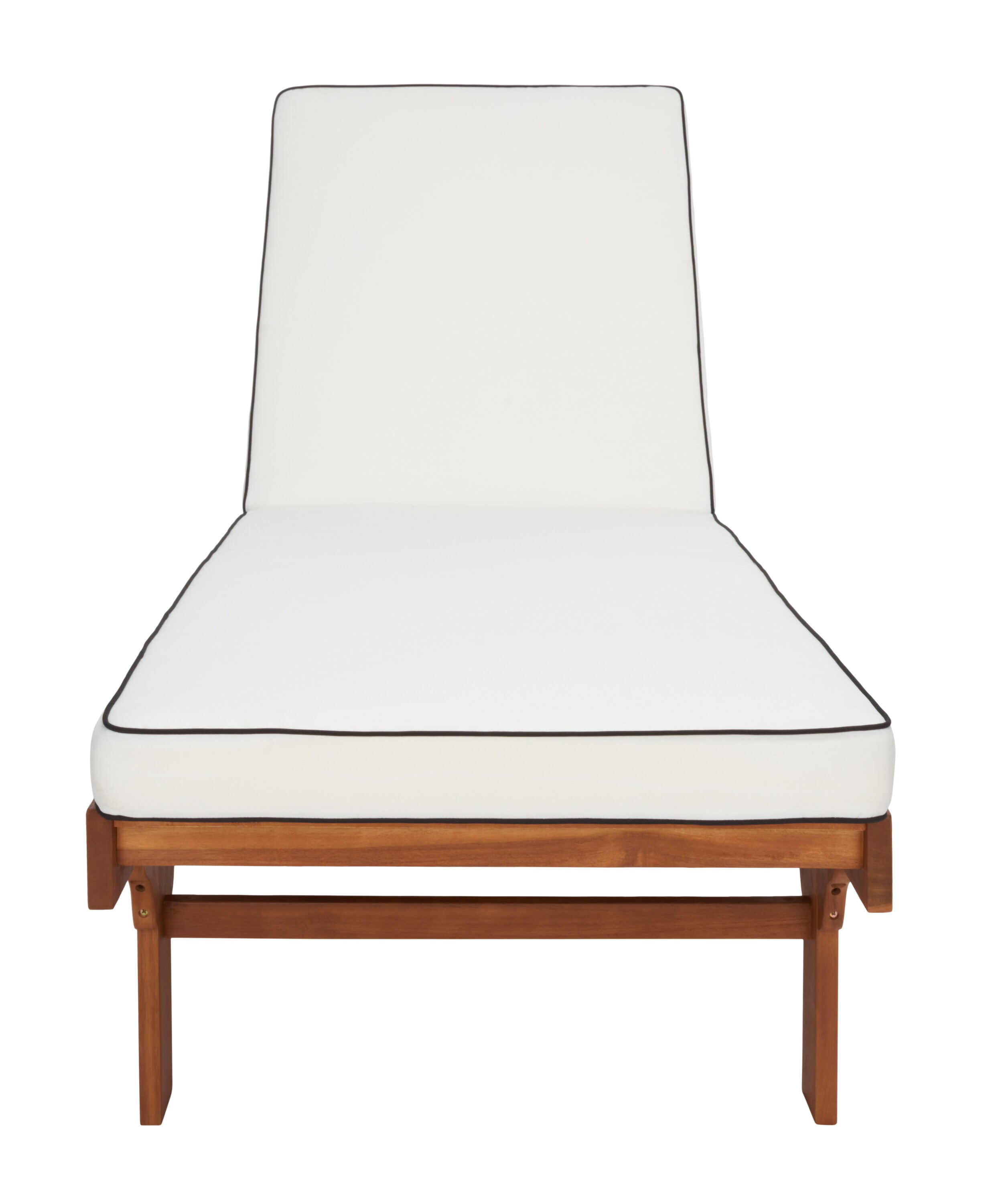 Newport Natural Acacia Wood Outdoor Lounge Chair with Cushions