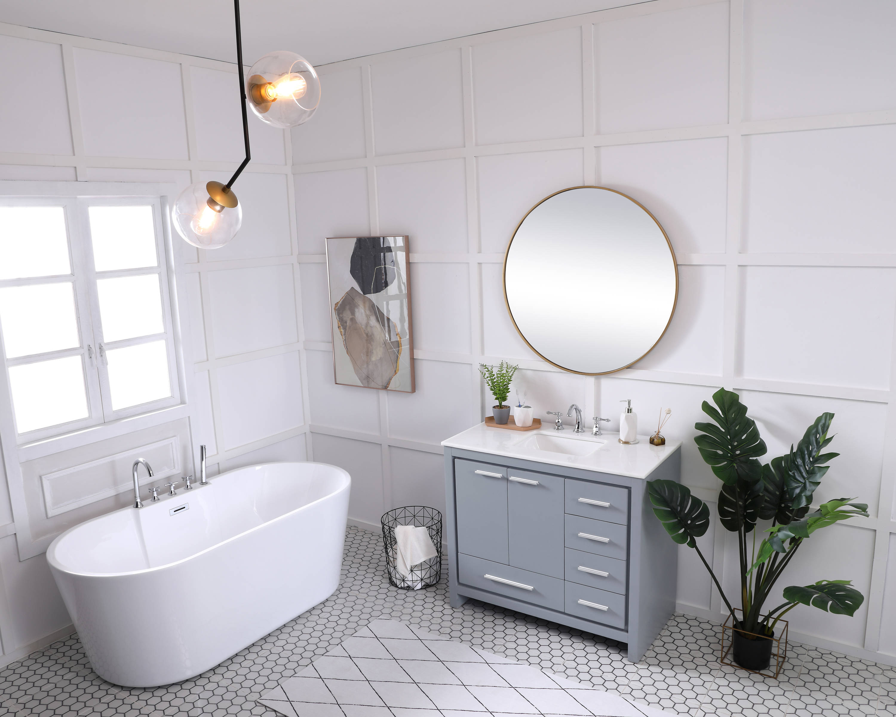 Elegant Decor HF38520GR Bath-Vanity-Combo - View #3