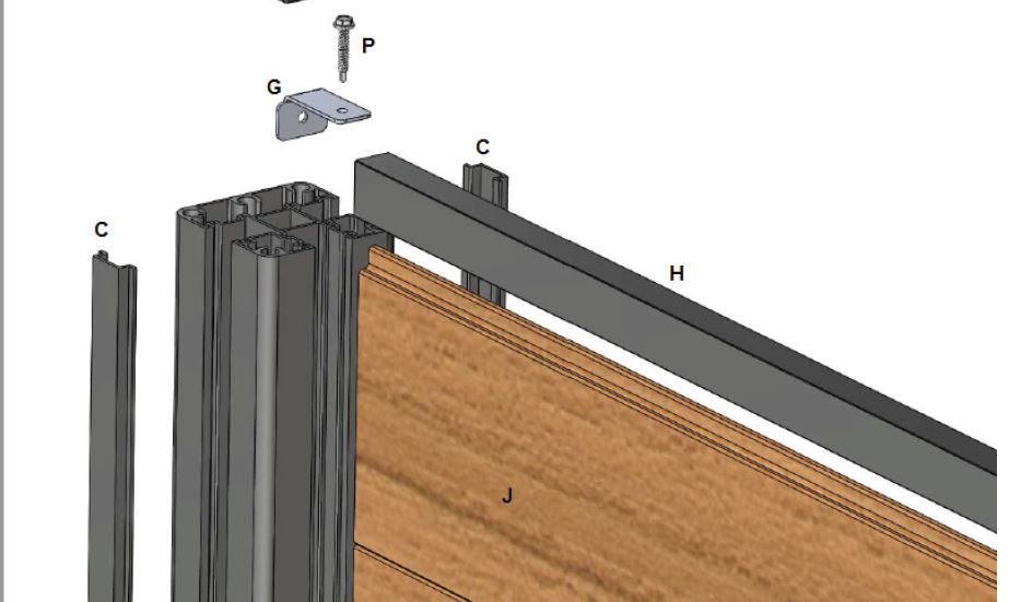 Infinity Euro 71-in Black Metal Fence Mounting Bracket For Composite Fence