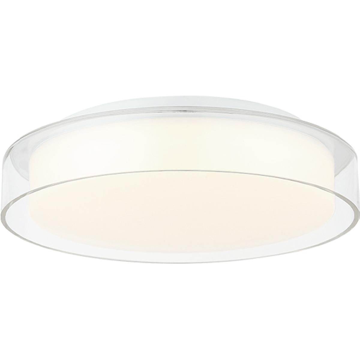 Matteo 2531369 Lighting M14614WHCL Callum Flush Mount White and Clear