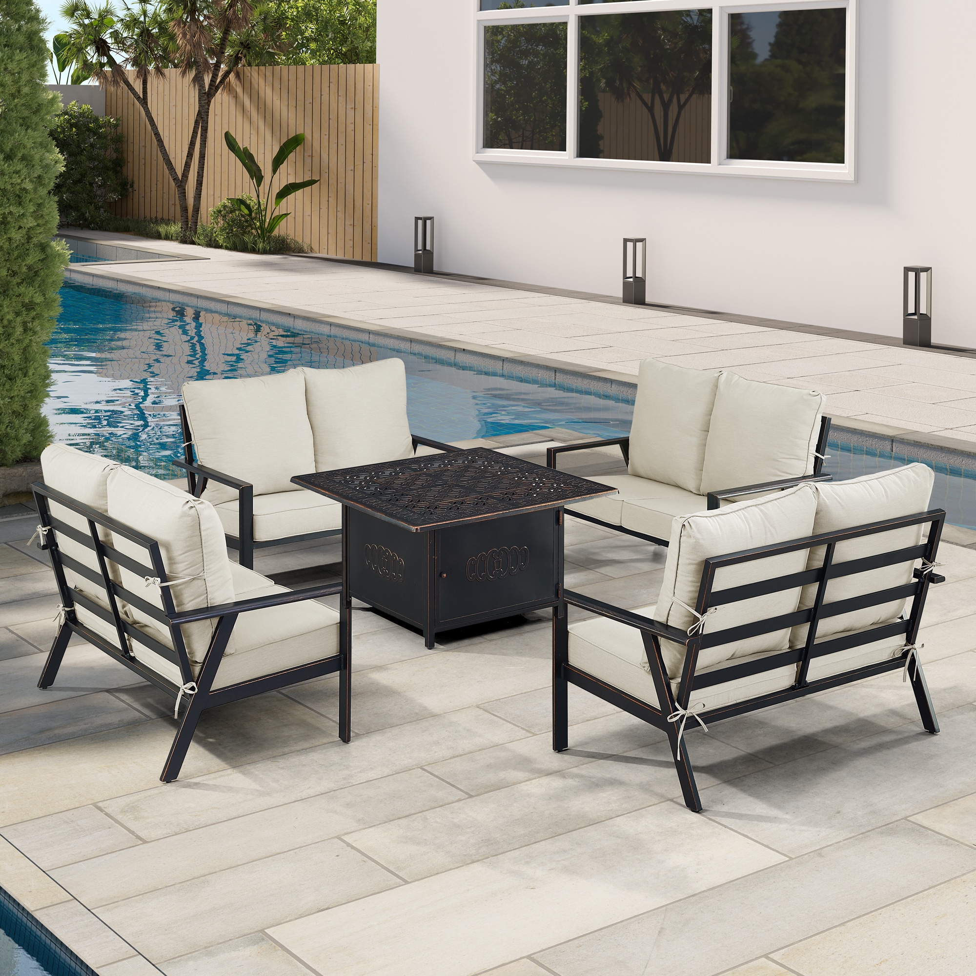 Oakland Living LUX4LSRONINLGCUA Patio-Conversation-Sets - View #3