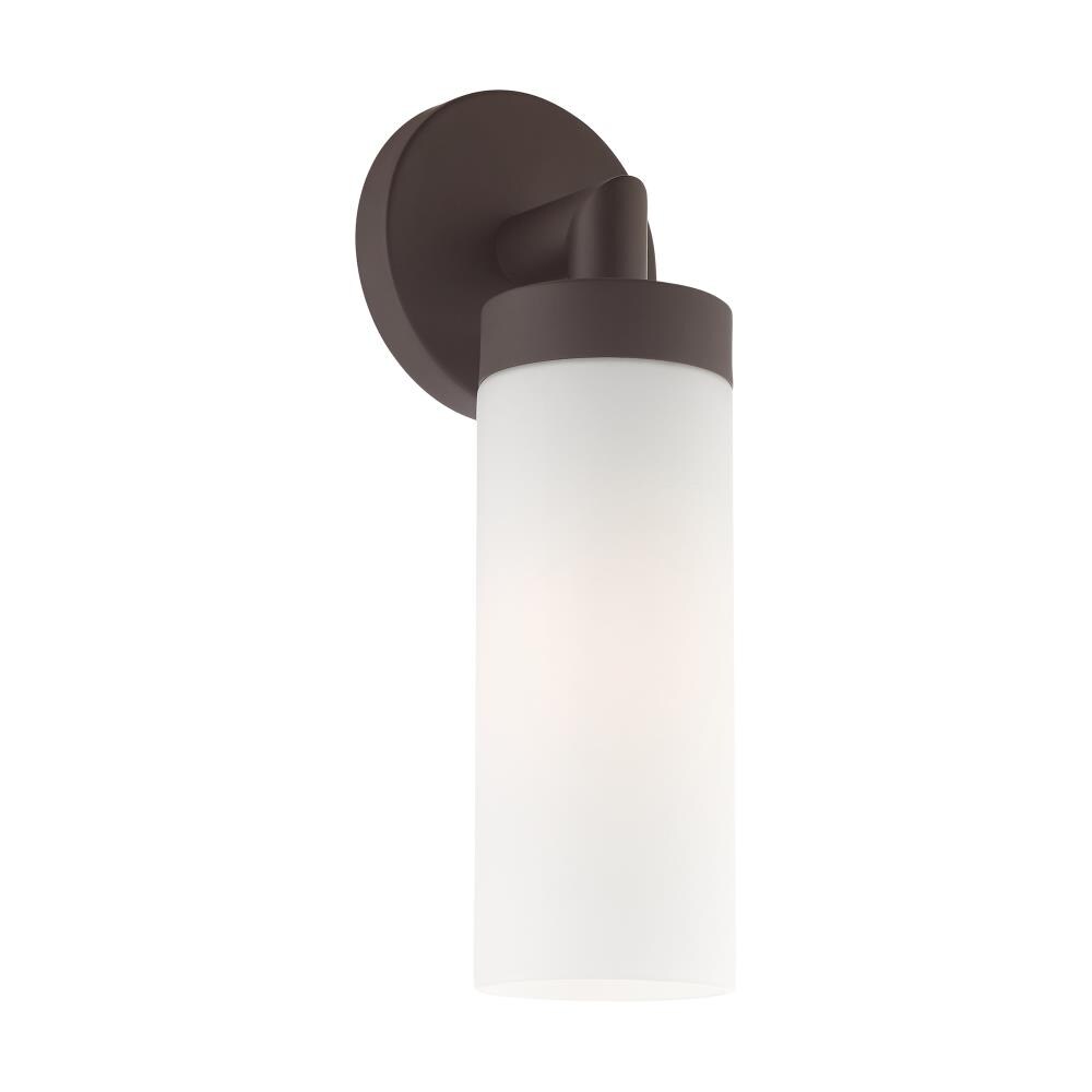 Aero Bronze 1-Light Wall Sconce with Satin Opal White Glass