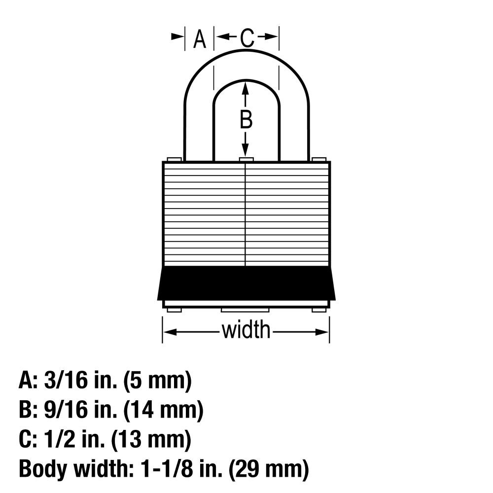 Master Lock Outdoor Keyed Padlock, 1-1/8-in Wide x 5/8-in Shackle in