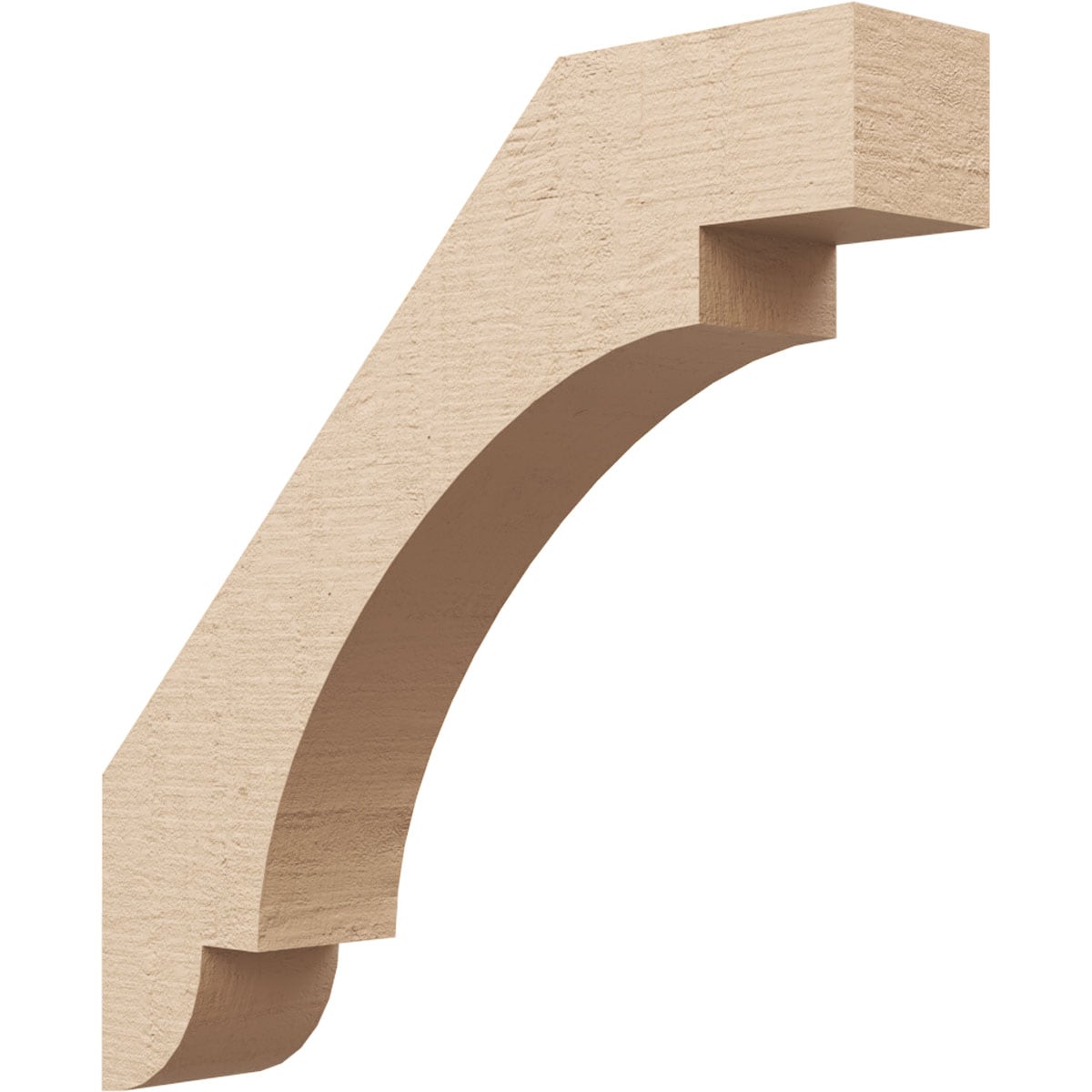 Ekena Millwork BRCUR03X16X16ASPRCPR 3-in x 16-in x 16-in Primed Urethane Aspen Rough Cedar Woodgrain TimberThane Knee Brace