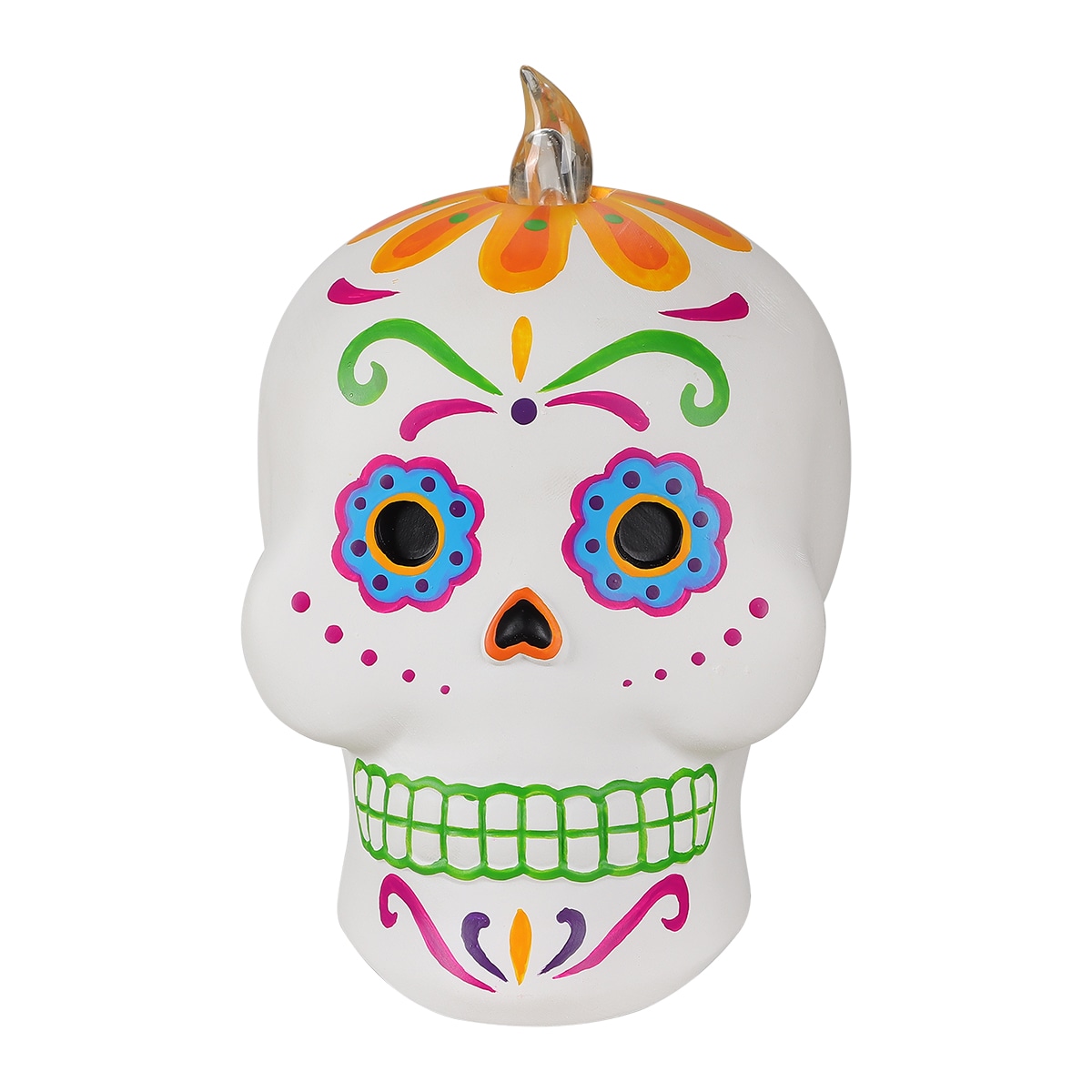 Holiday Living LW37-LG344C 5.5-in Tabletop Lighted Skull Figurine
