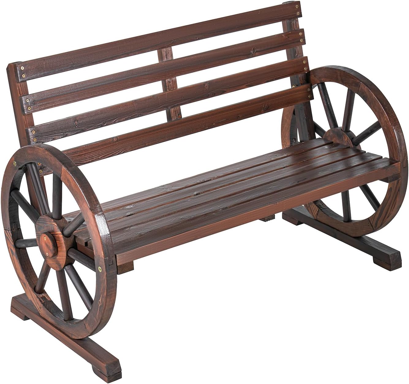 AOXUN G13009BR Garden Bench 41-Inches W x 28.1-Inches H Brown Teak Garden Bench