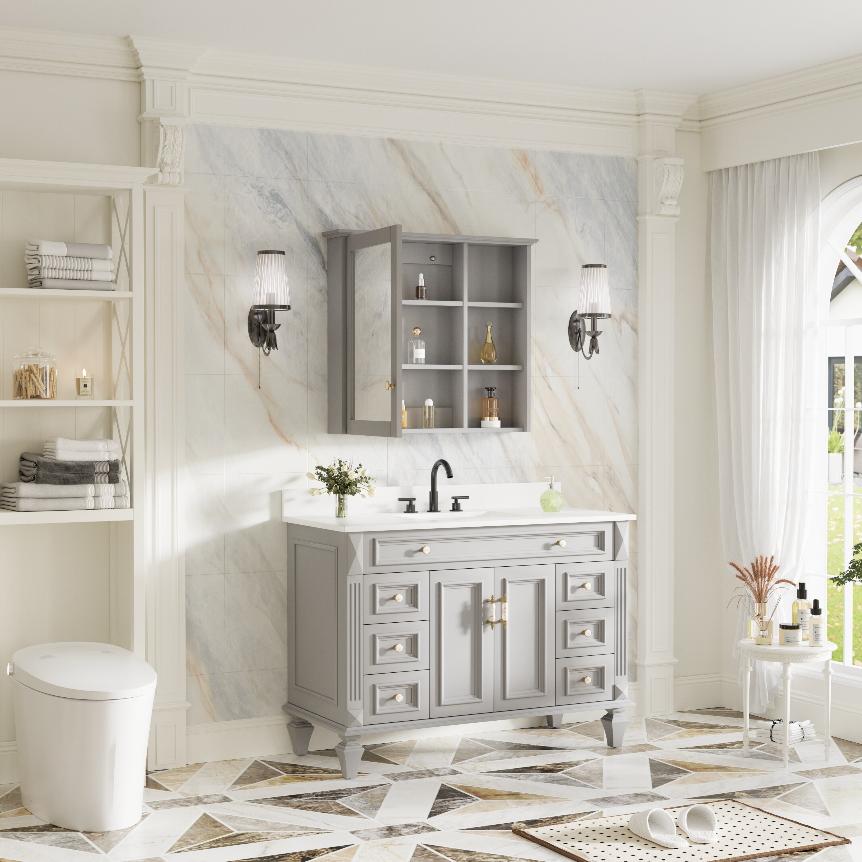 Forclover MF03ZC-WD34TG Bathroom-Medicine-Cabinets - View #11