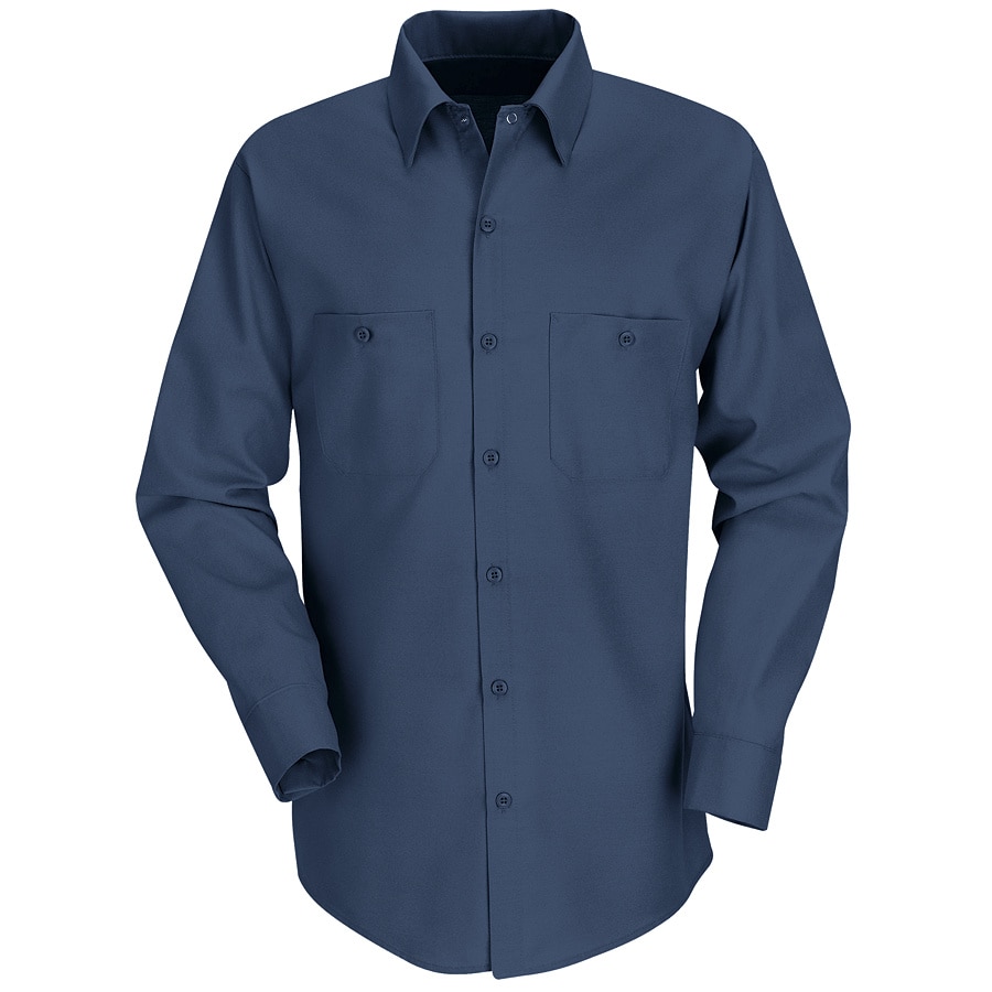 Red Kap SP14NV RG S Men's Poplin Long Sleeve Uniform (Small)