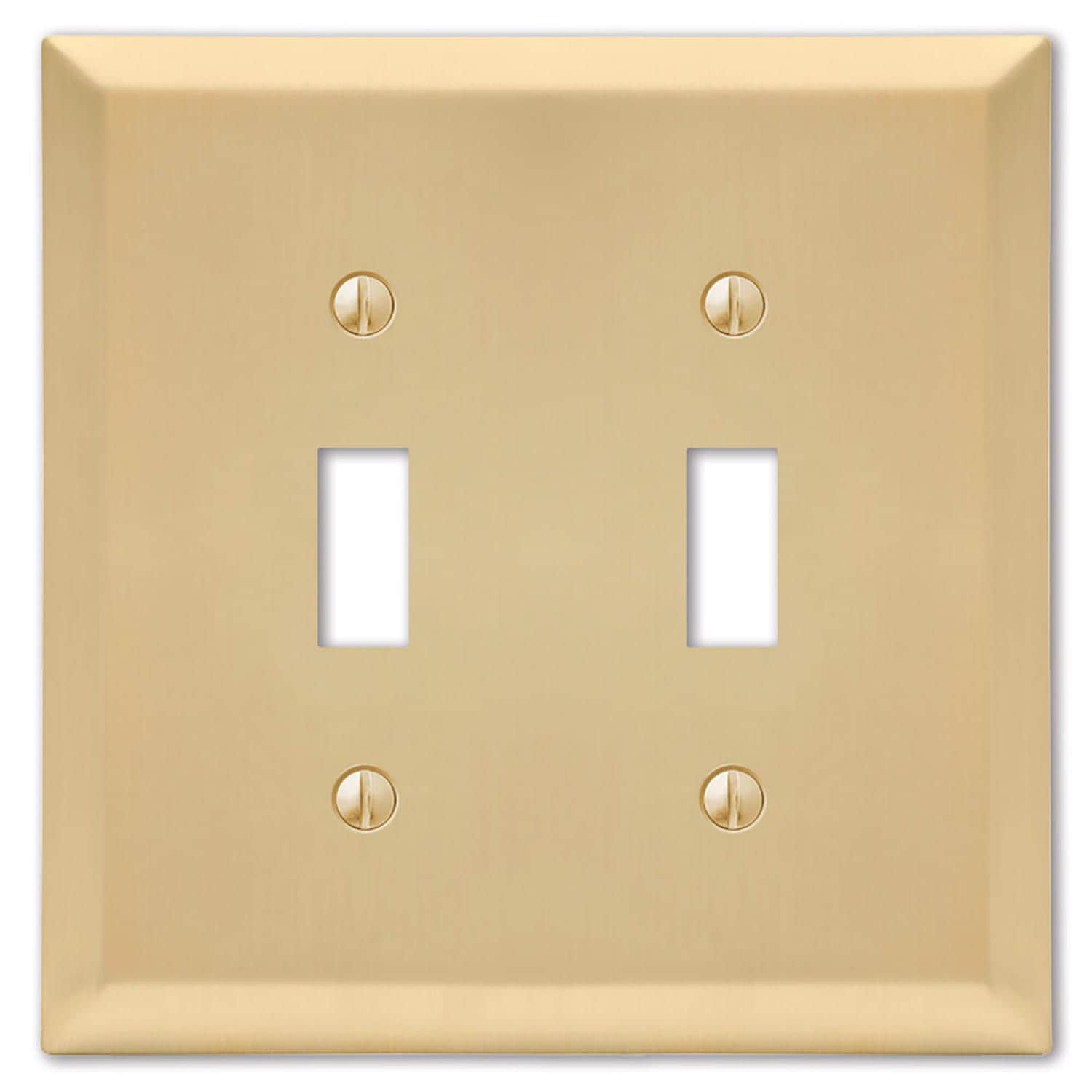 Amerelle Century Satin Brass 2 gang Stamped Steel Toggle Wall Plate 1 pk #EJD3003177