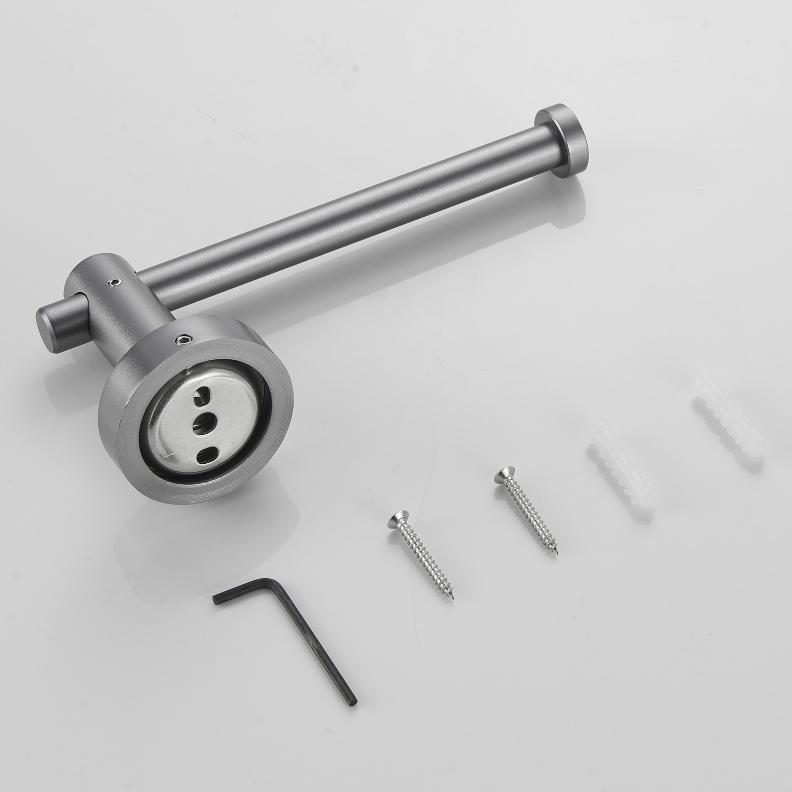 Nestfair SX-DRC005 Gun Gray Wall mount Single post Toilet Paper Holder 1 -Rolls with Storage