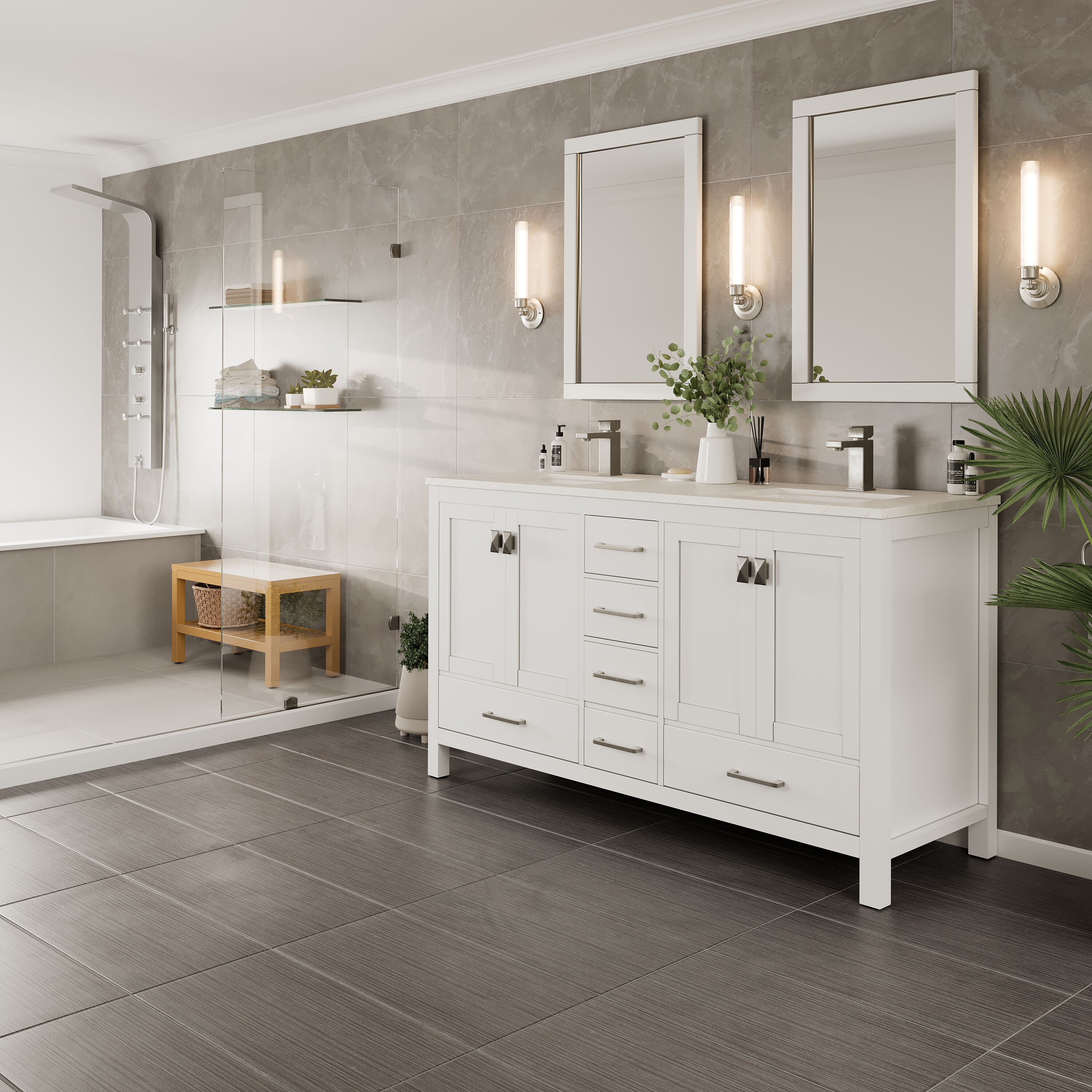 Eviva TVN414-60X18WH Bath-Vanity-Combo - View #7