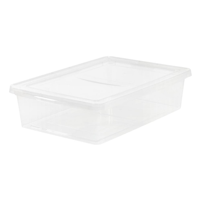 IRIS Medium 7-Gallons (28-Quart) Clear Tote with Standard Snap Lid in the  Plastic Storage Containers department at