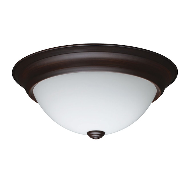 Project Source 1 Light 13 In Bronze Led Flush Mount Energy Star The Lighting Department At Lowes Com
