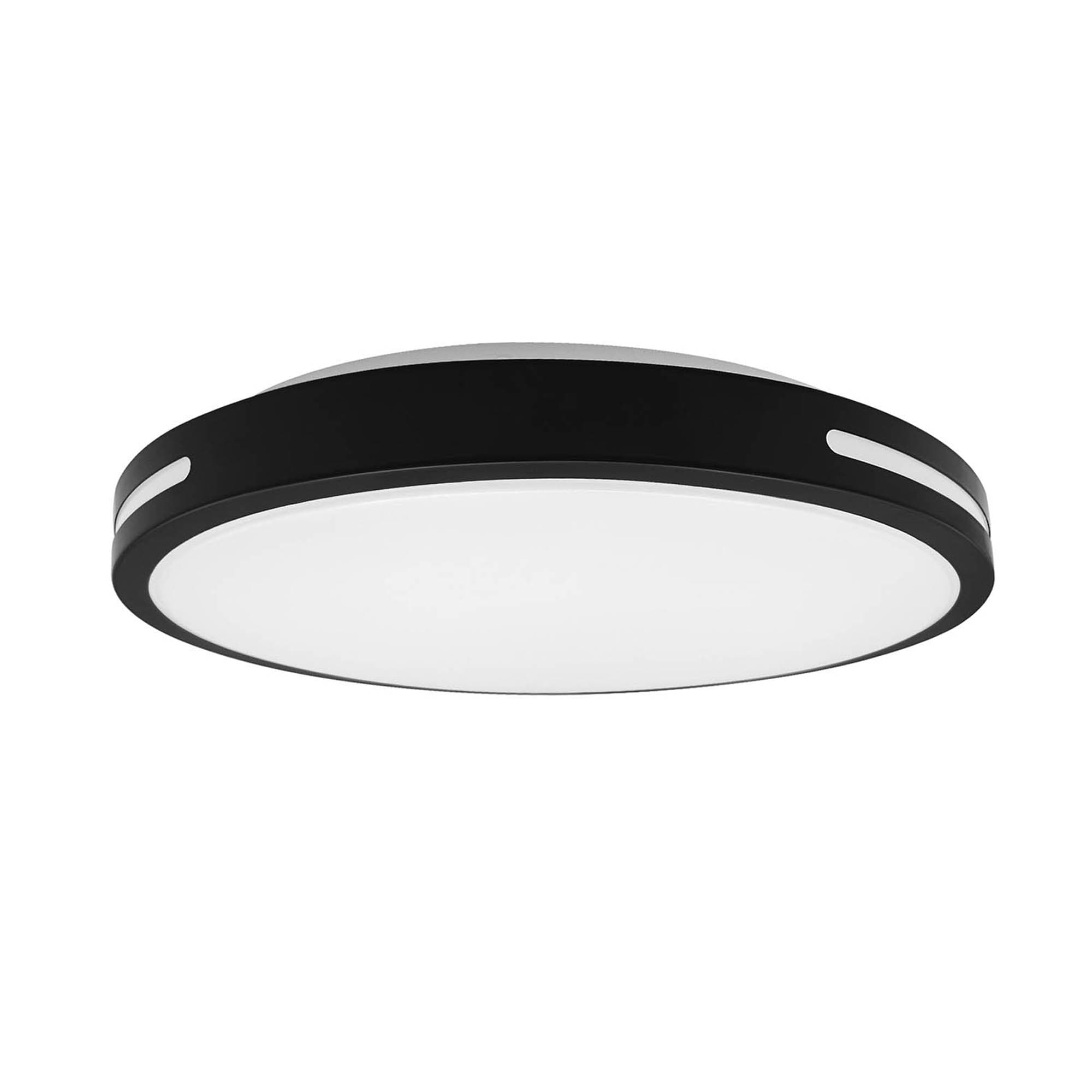 Lucere FM491324D-840BK LED Flush Mount Light 1 -Light 13-in Matte Black Integrated LED Flush Mount Light