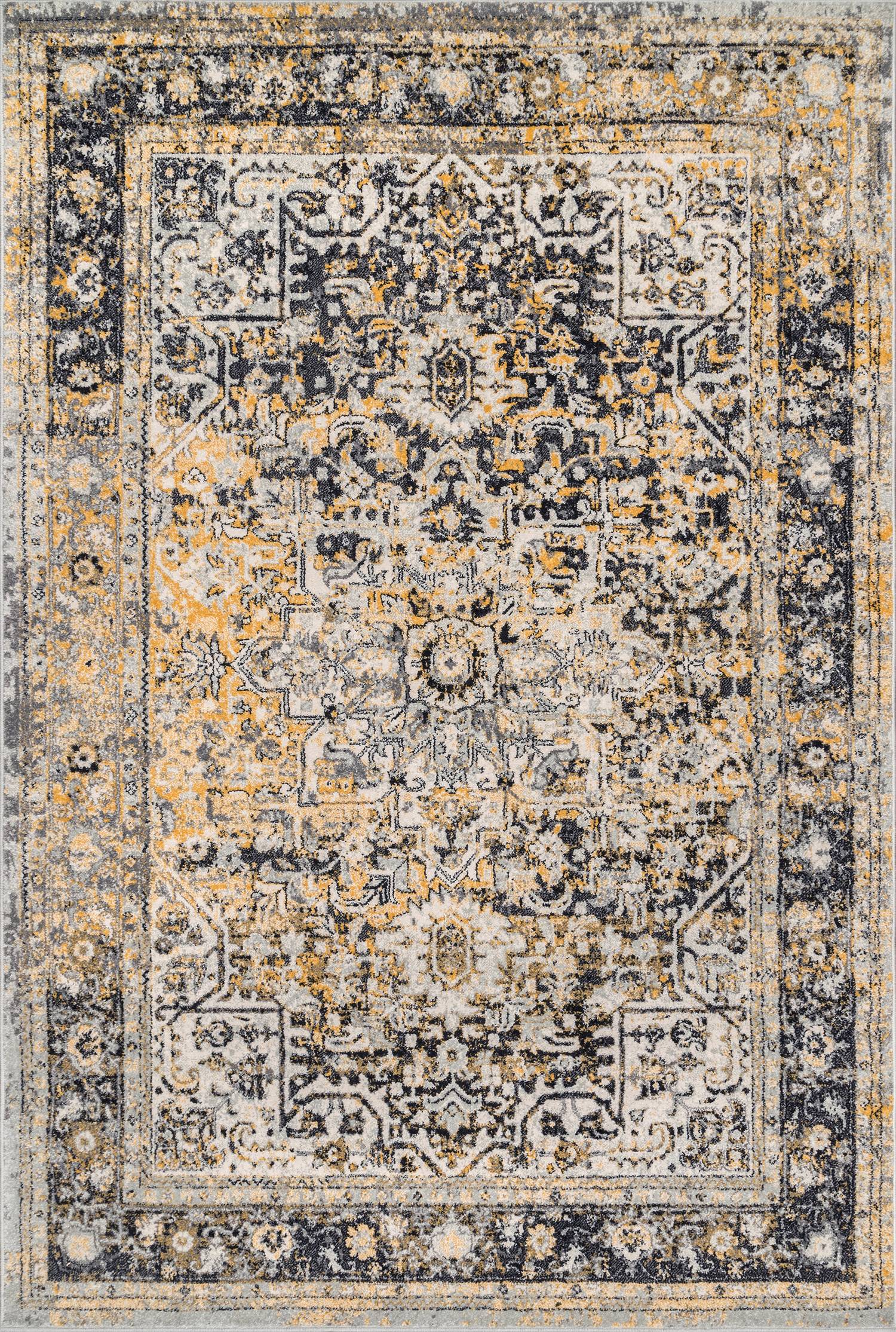 nuLOOM RZBD38B-2808 2 x 8 (ft) Loomed Polypropylene Gold Rectangular Indoor Distressed/Overdyed Vintage Runner rug