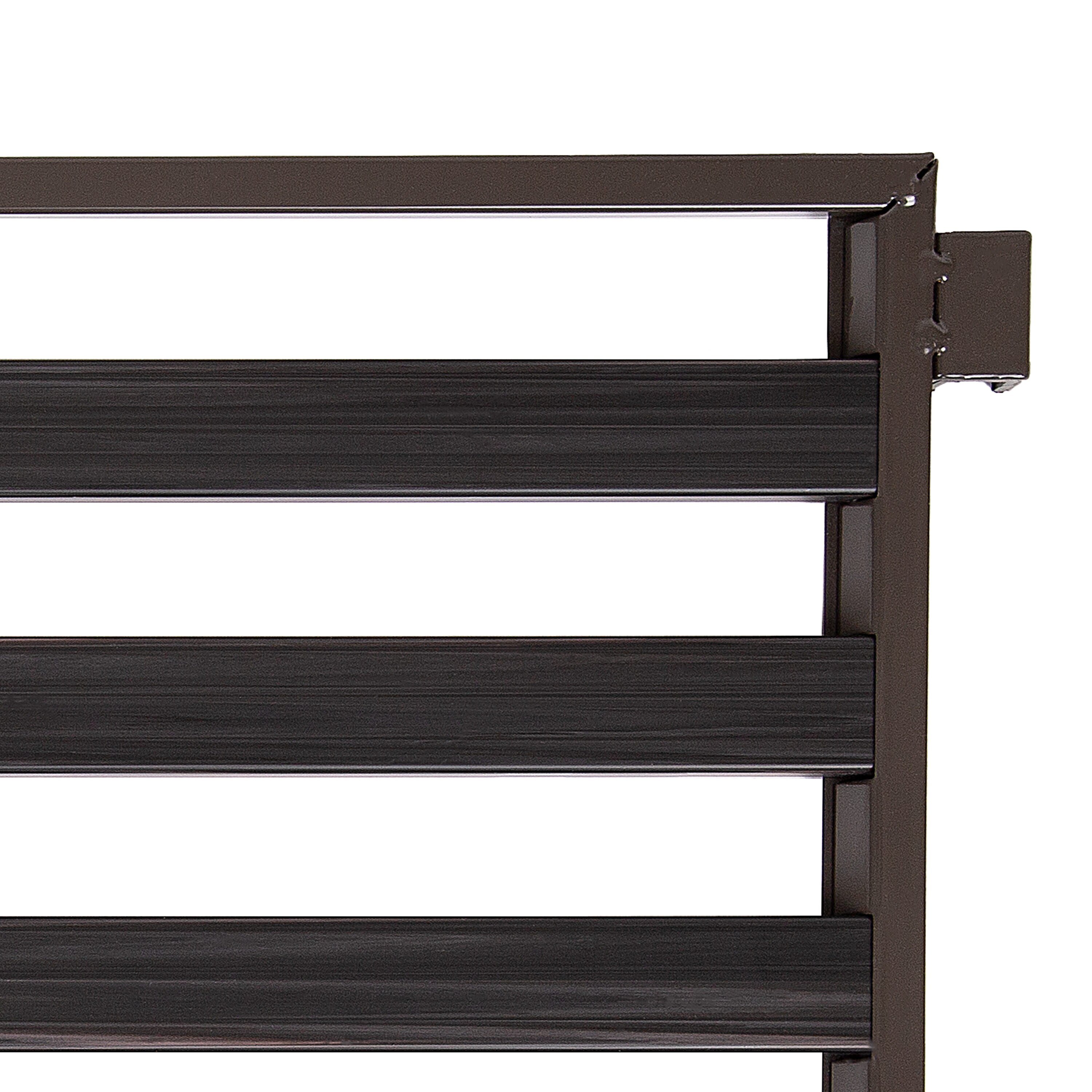 Seville Classics 3 Tier 24 Pair Iron Metal Shoe Rack, Brown, 27.25