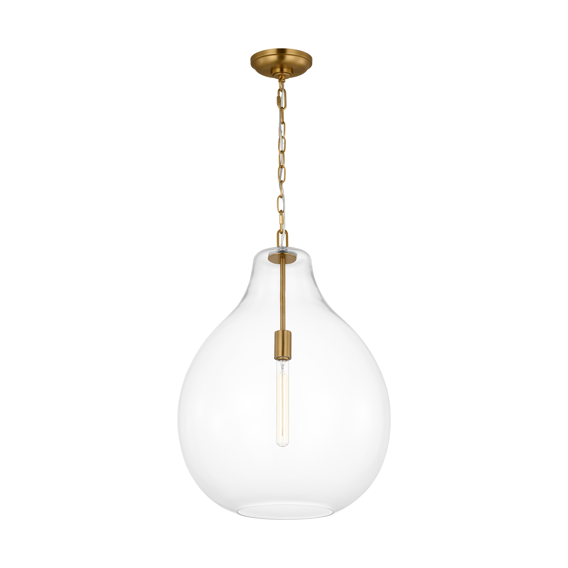 ED by Ellen DeGeneres EP1441BBS Magnus 1 -Light Burnished Brass Transitional Clear glass Geometric Medium Hanging Pendant light