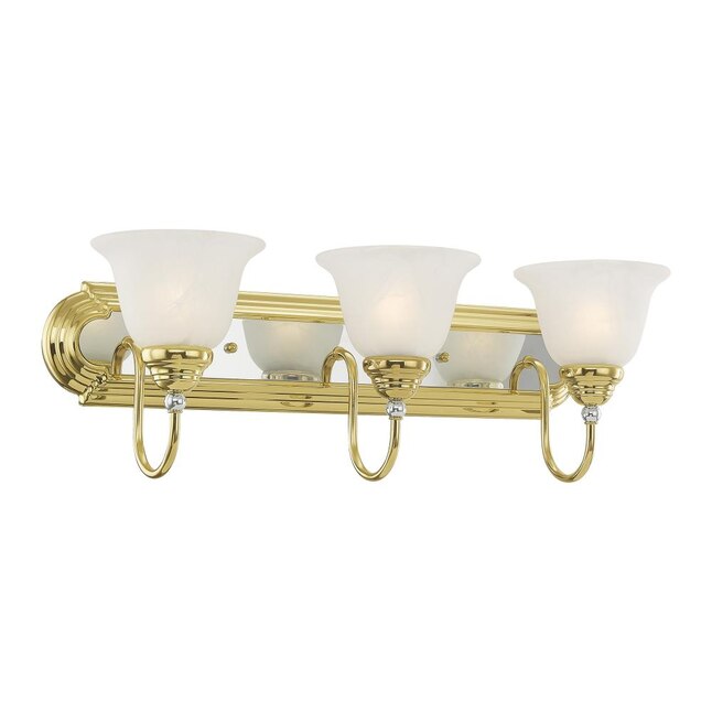 Livex Lighting Belmont 3 Light Brass, Shiny Brass Bathroom Light Fixtures