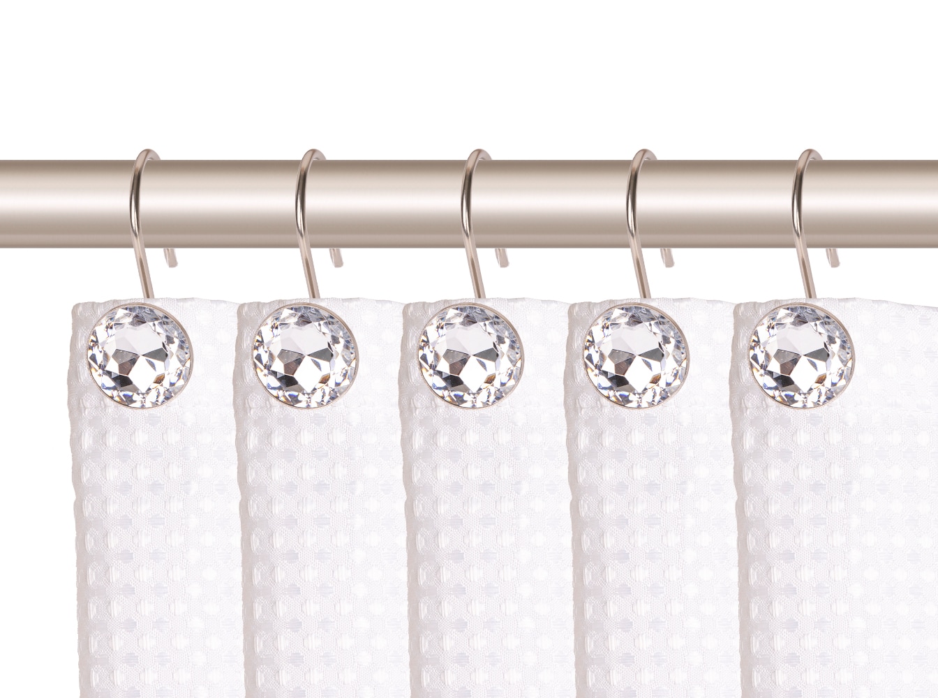 Moen Brushed Nickel Iron Single Shower Curtain Rings (12-Pack) in