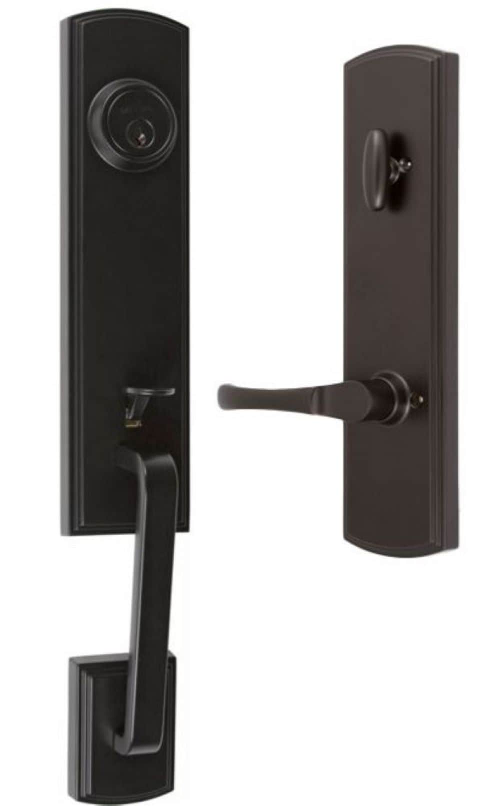 Delaney Hardware 374104ARL Briona Black Single-Cylinder Deadbolt Keyed entry door handleset with Classic Lever