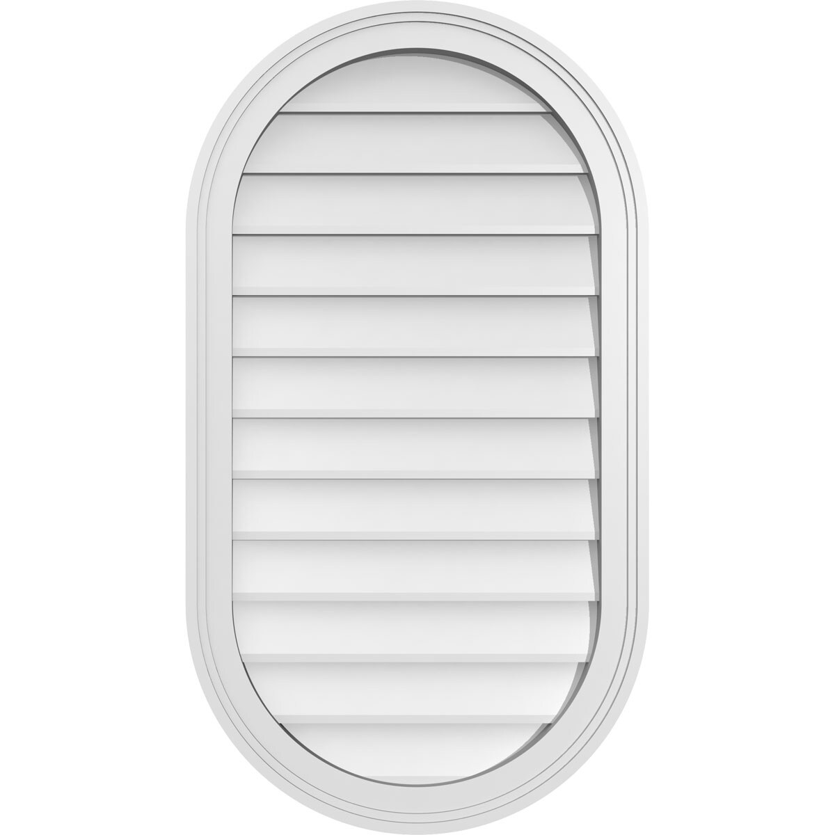 Ekena Millwork GVPVR20X3602SN 20-Inches x 36-Inches Off-white Oval PVC Gable Louver Vent