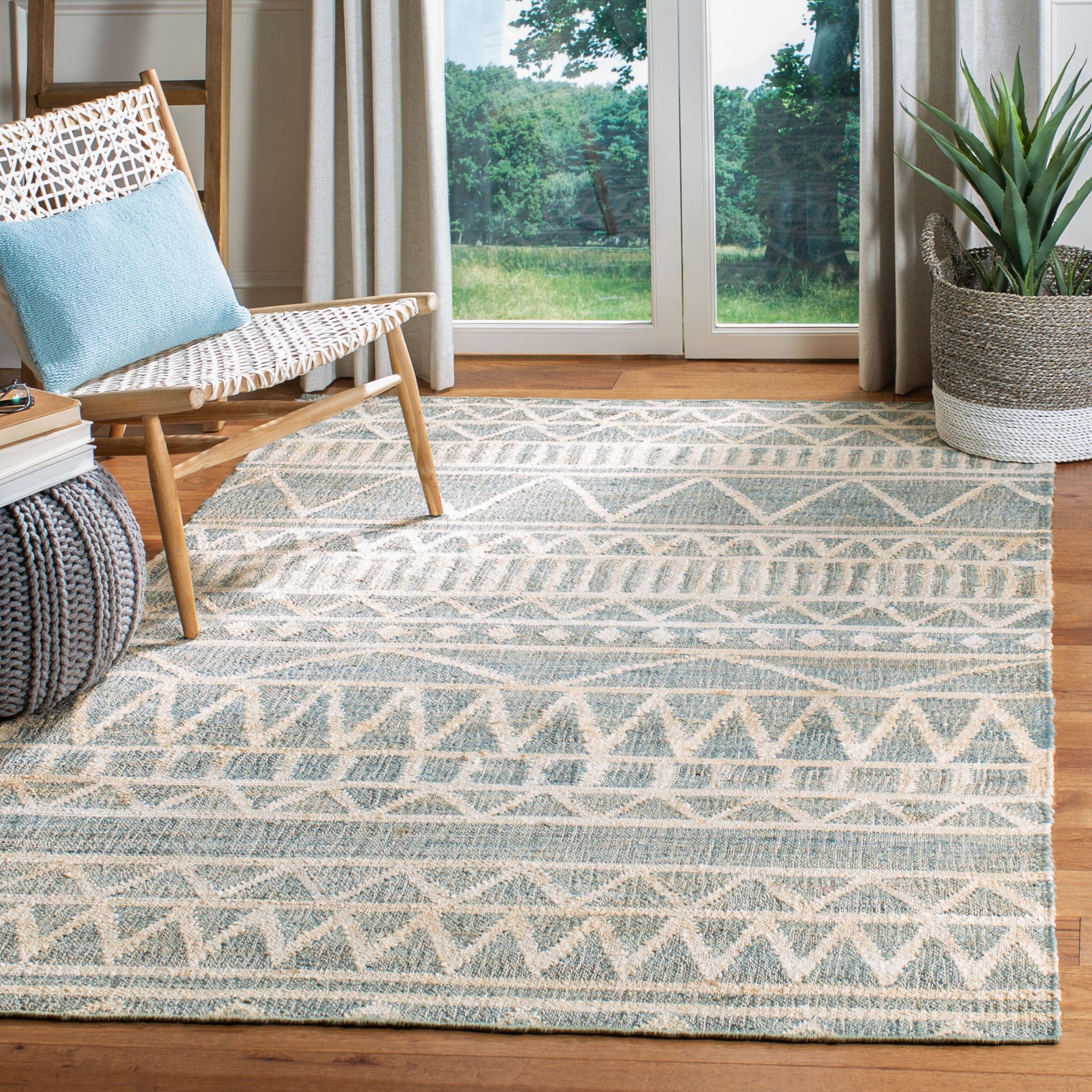 Safavieh KLM752H-4 Kilim Jayleen 4 x 6 (ft) Loomed Synthetic Charcoal/Natural Rectangular Indoor Abstract Oriental Area rug