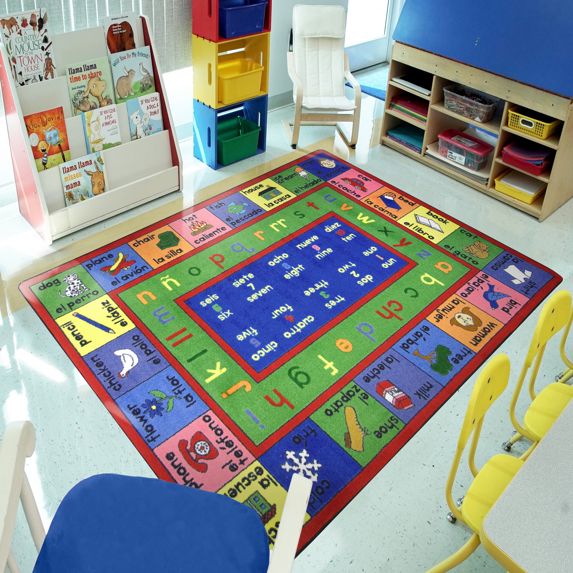 Joy Carpets 1412D Kid Essentials 8 x 11 (ft) Tufted Nylon Multi Rectangular Indoor Area rug