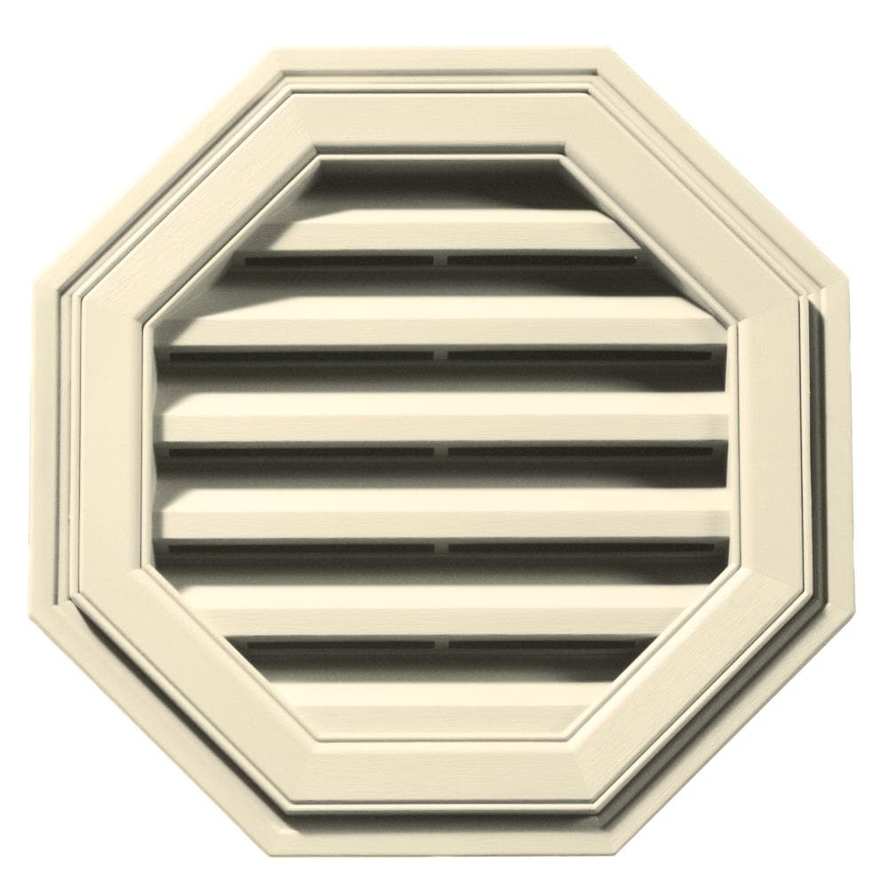 Builders Edge 120011818020 18-in x 18-in Heritage Cream Octagon Vinyl Gable Louver Vent