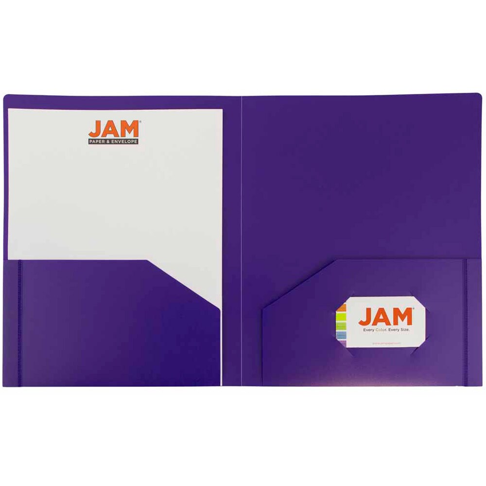 JAM Paper JAM Paper Heavy Duty 2-Pocket Folder, Purple, 6/Pack in the ...