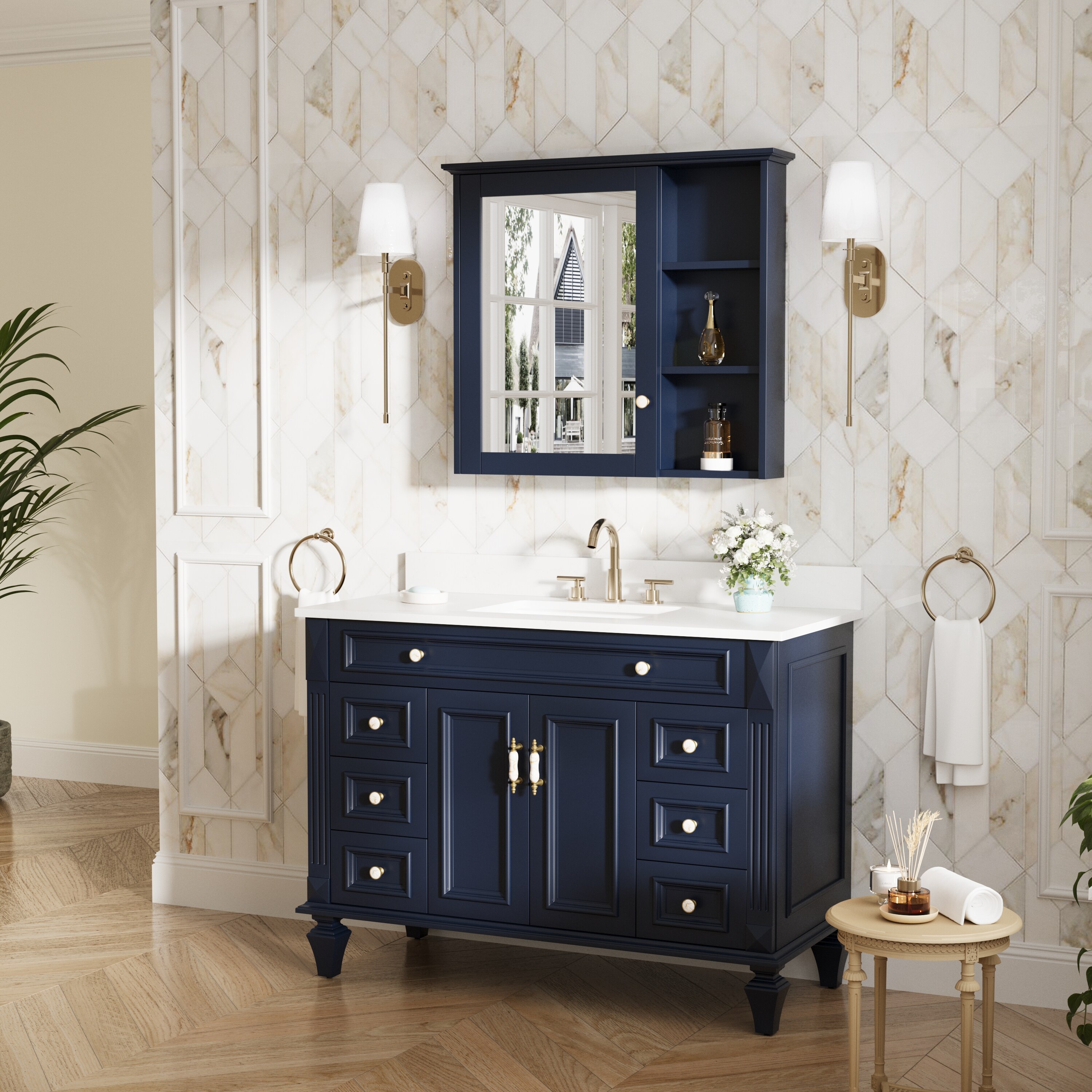 Forclover MF03ZC-WD34NB Bathroom-Medicine-Cabinets - View #7