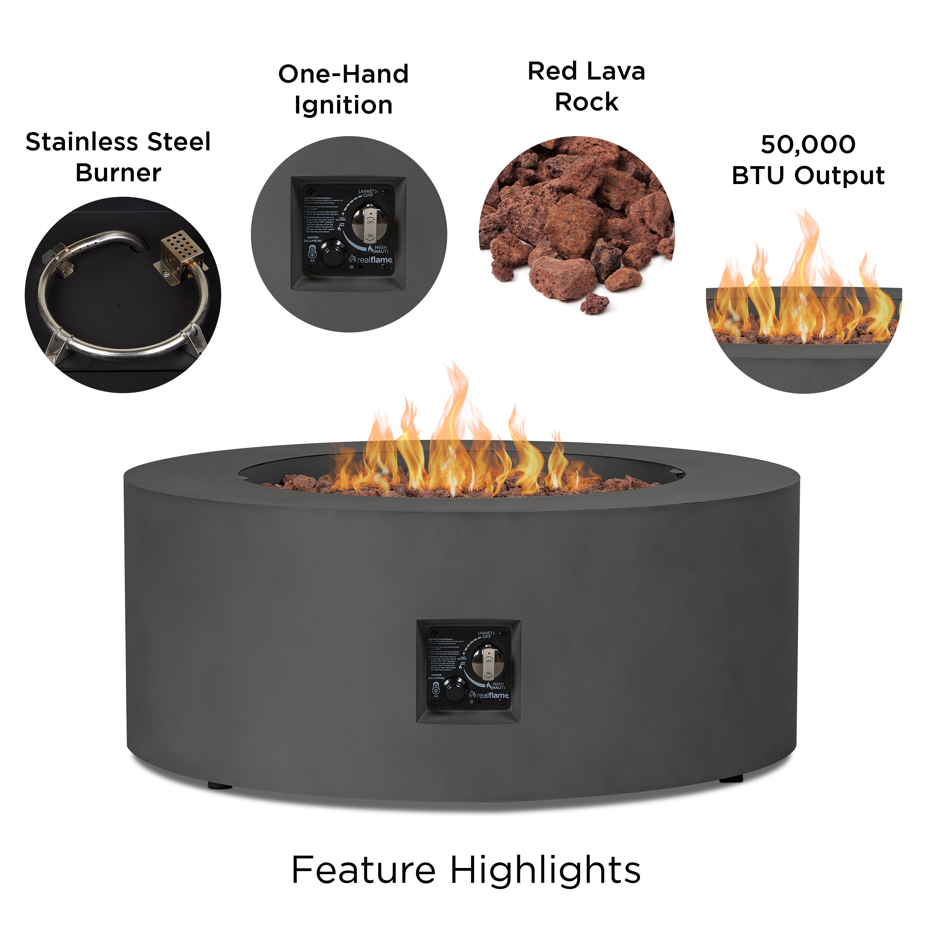Real Flame C9815LP-WSLT Outdoor-Gas-Firepits - View #7
